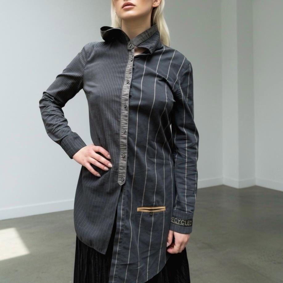 Cop Copine The Cop Copine Asymmetrical Striped Shirt Size ONE SIZE - 4 Thumbnail