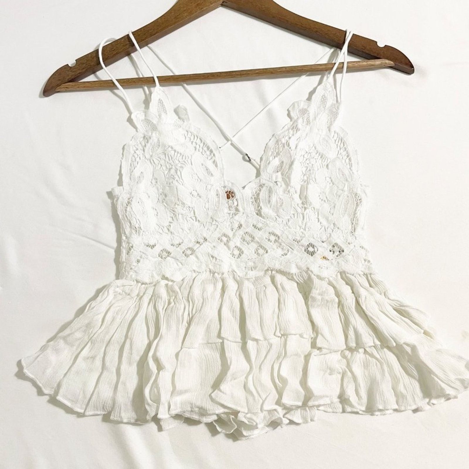 Free People Free People Adella Cami Tank Cottagecore White Medium Size M / US 6-8 / IT 42-44 - 8 Thumbnail