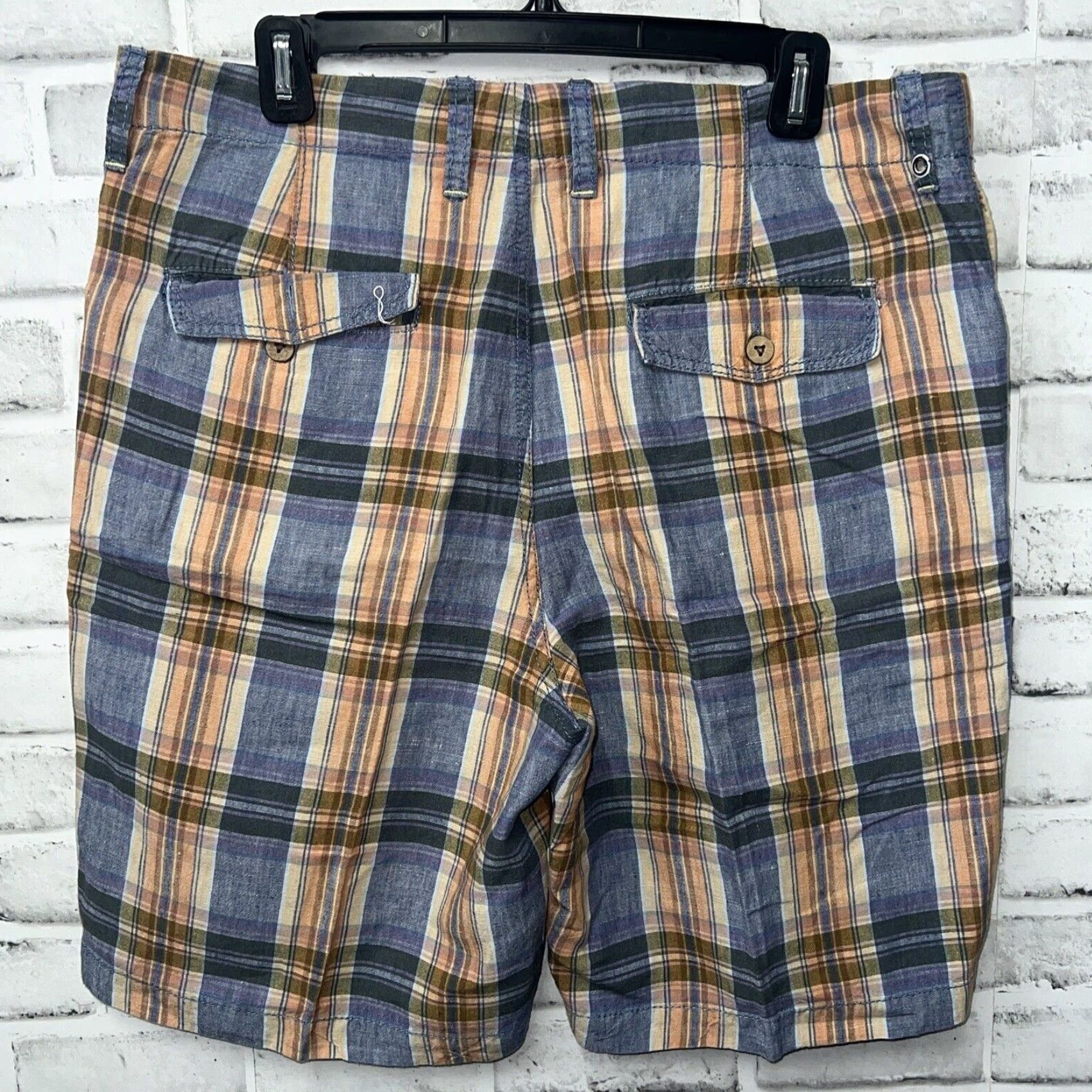 Tommy Bahama TOMMY BAHAMA Relaxed Fit Plaid Linen Shorts Mens Size 34 Multicolor Size US 34 / EU 50 - 4 Thumbnail