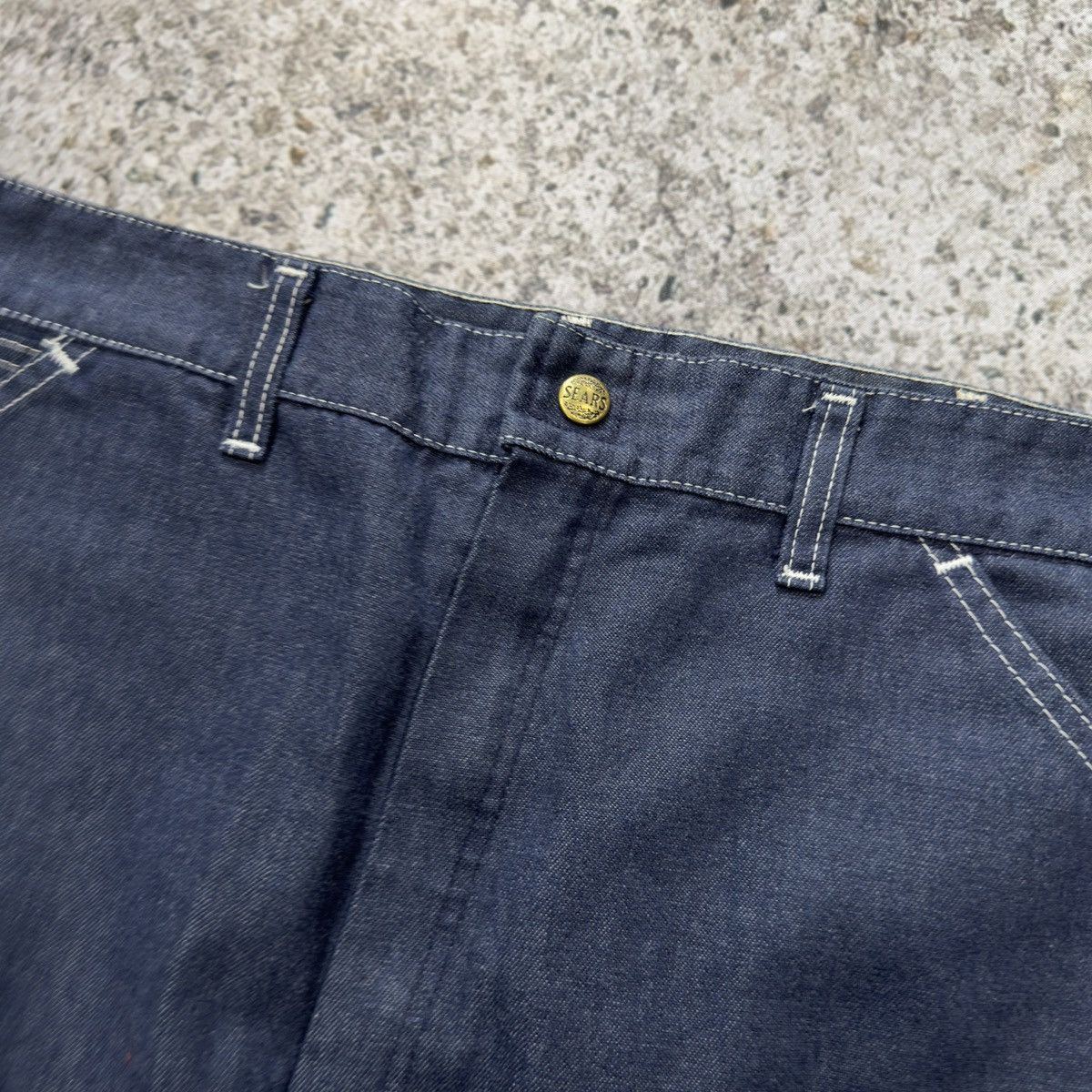 Vintage Vintage 80s Sears Denim Dungaree Carpenter Work Pants Jeans Size US 35 - 6 Thumbnail