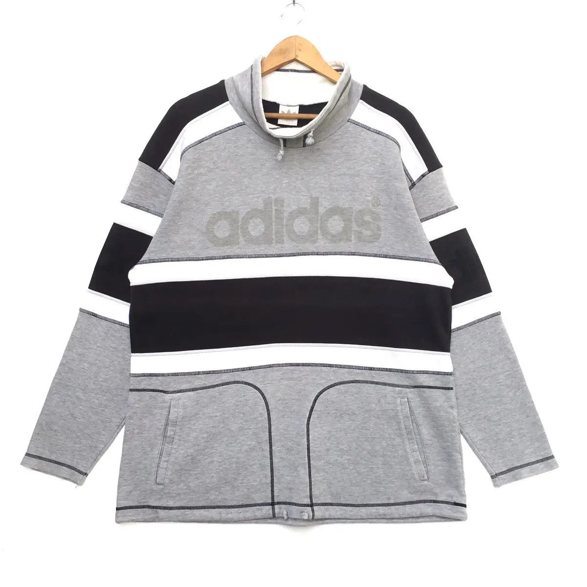 Adidas Vintage 90s Adidas Trefoil Big Logo Sweatshirt | L | Hype Size US L / EU 52-54 / 3 - 1 Thumbnail