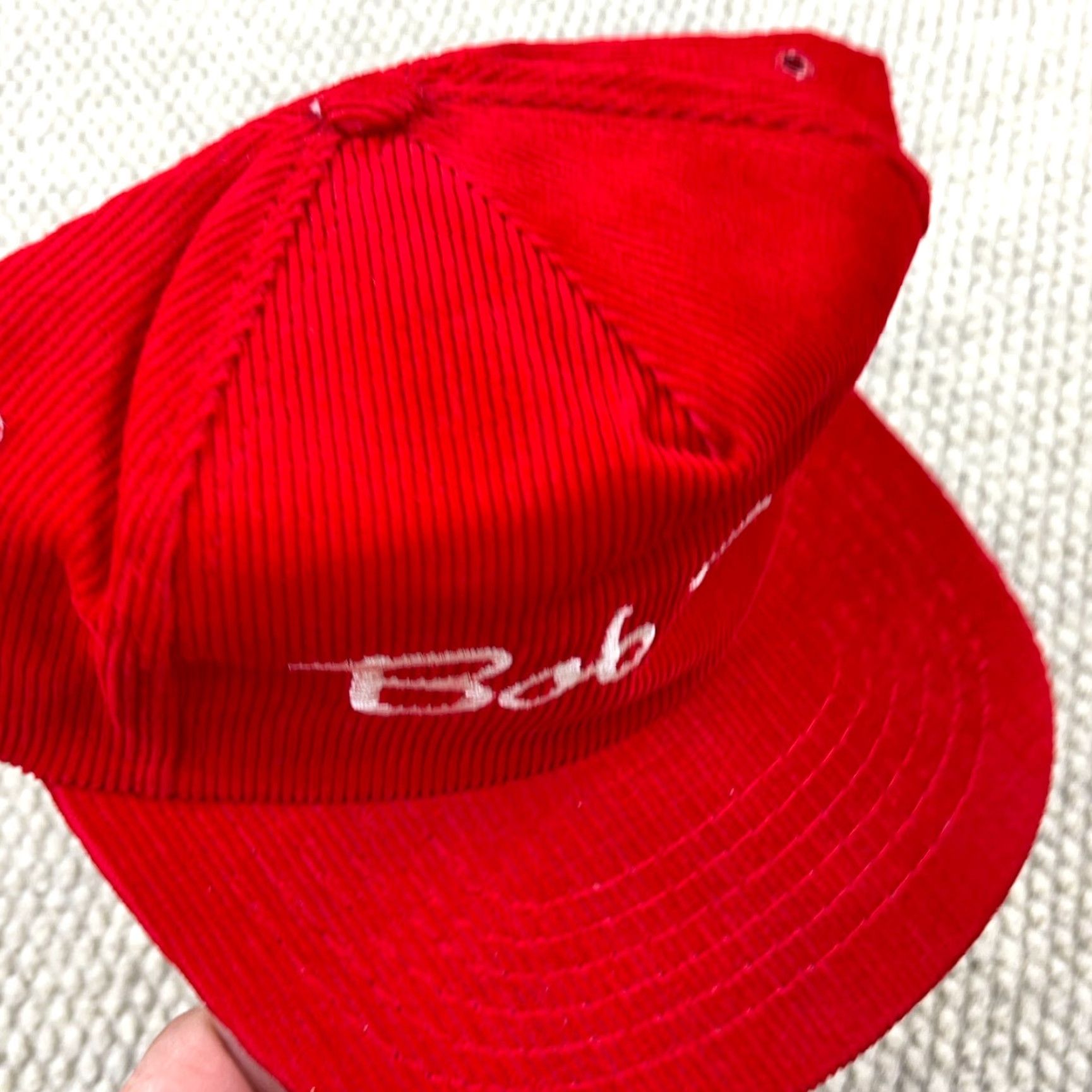 Vintage VINTAGE Bob Evans Corduroy Snapback Hat Men Red 90s Racing Food Retro Outdoor Size ONE SIZE - 3 Thumbnail