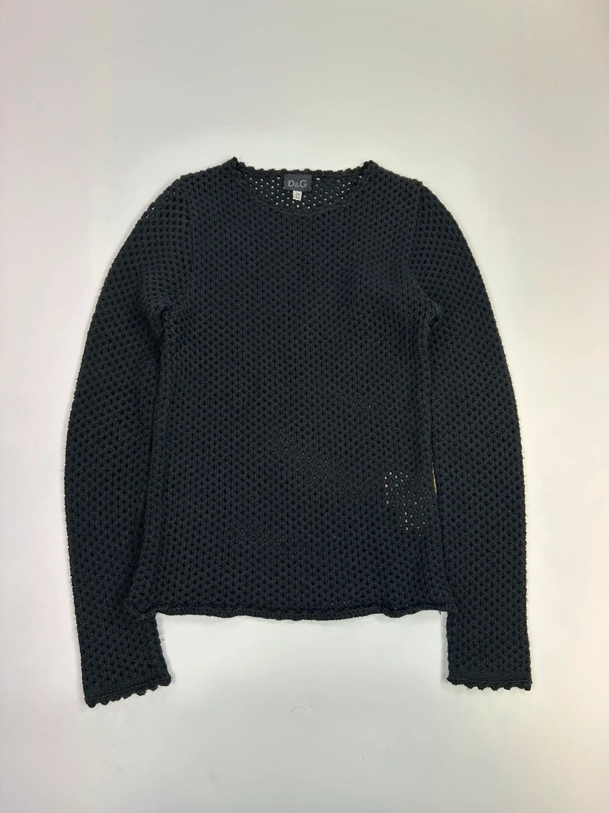 Dolce & Gabbana Dolce & Gabbana 00s Black Mesh Wool Knitted Sweater Size US M / EU 48-50 / 2 - 1 Thumbnail