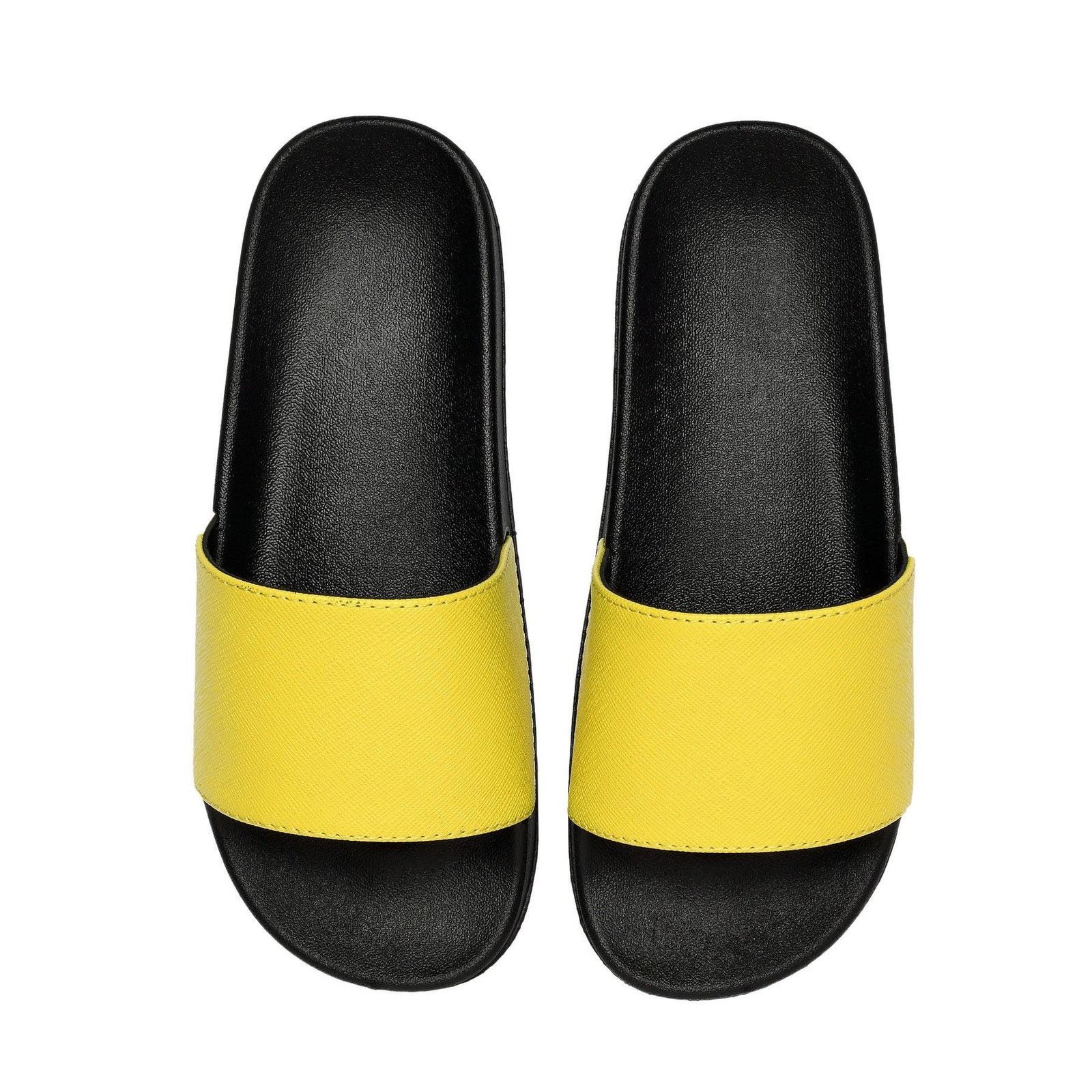 Minimalist Vegan Saffiano Leather Comfort Slides | Japanese Streetwear Sandals Minimalist Vegan Saffiano Leather Slides Streetwear Sandals main image 2