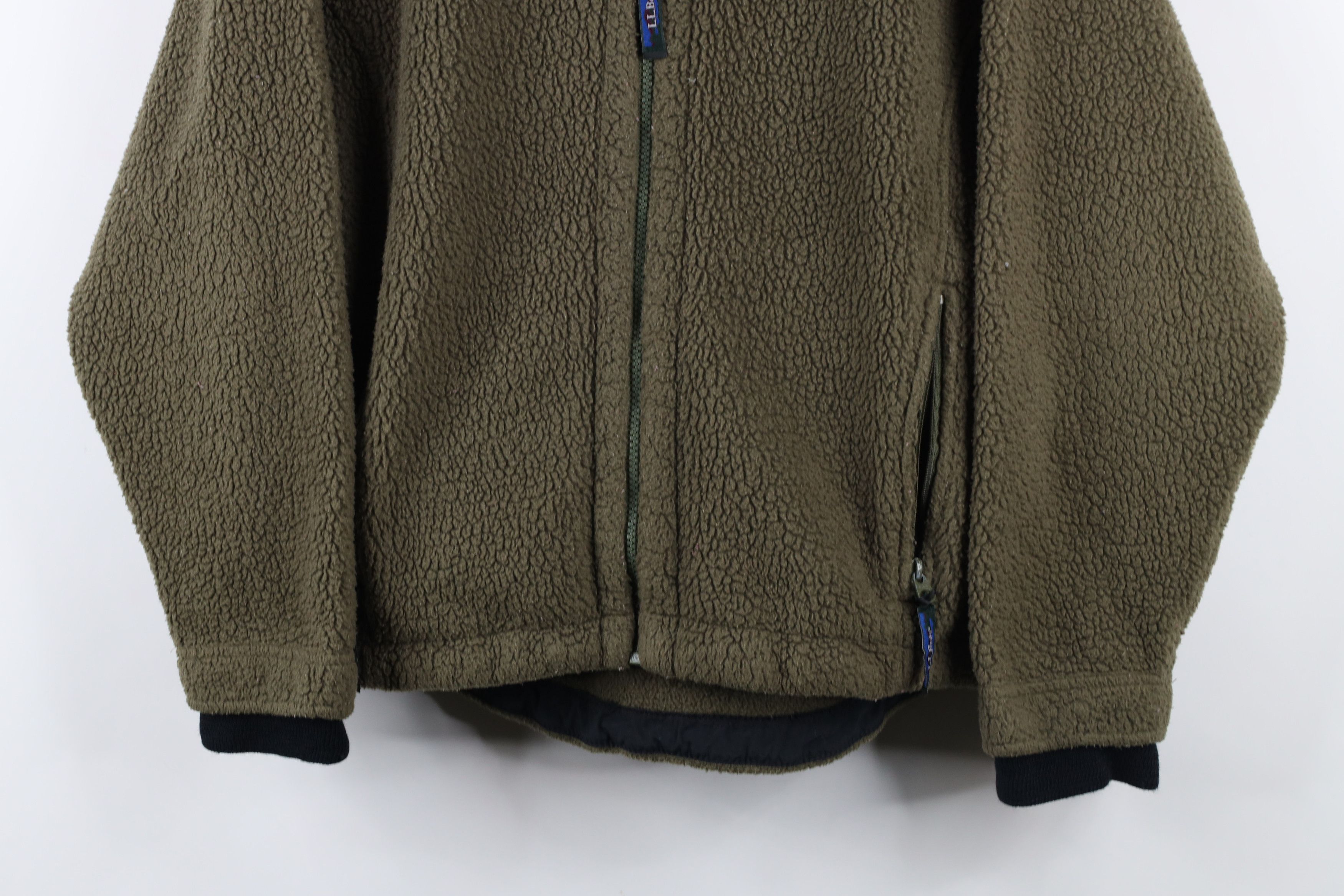 L.L. Bean × Vintage Vintage 90s LL Bean Deep Pile Fleece Jacket Green USA Size US M / EU 48-50 / 2 - 3 Thumbnail