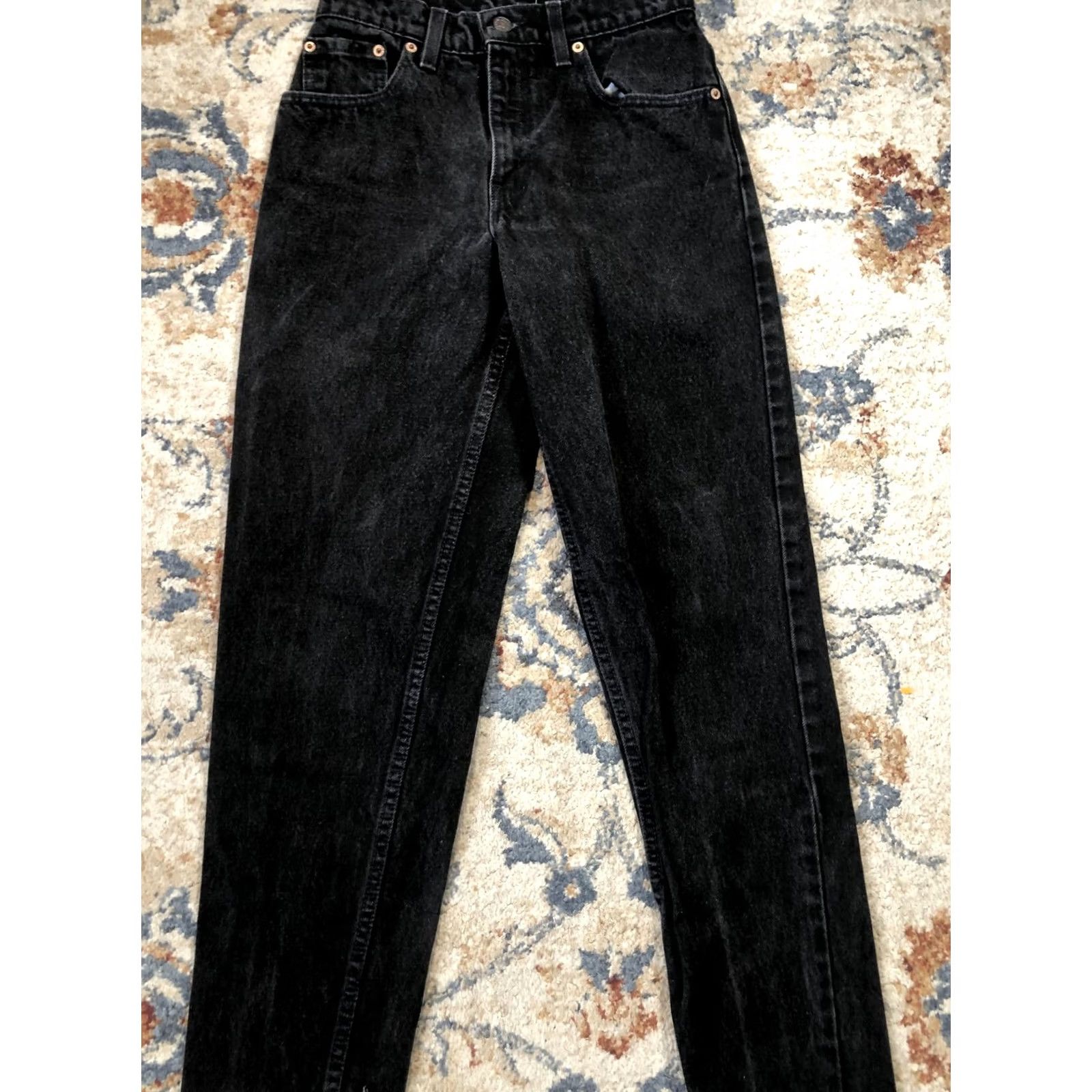 Levi's VINTAGE Levis 550 Jeans Womens 5 Medium Black Relaxed Fit Tapered Made USA 90s Size 27" / US 4 / IT 40 - 3 Thumbnail
