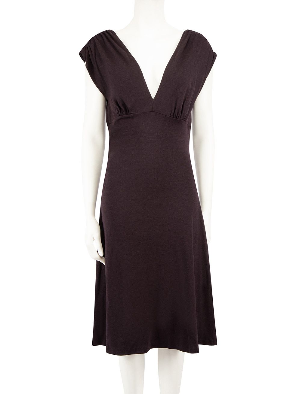 image of Diane Von Furstenberg Purple Wool V-Neck Dress, Women's (Size XL)