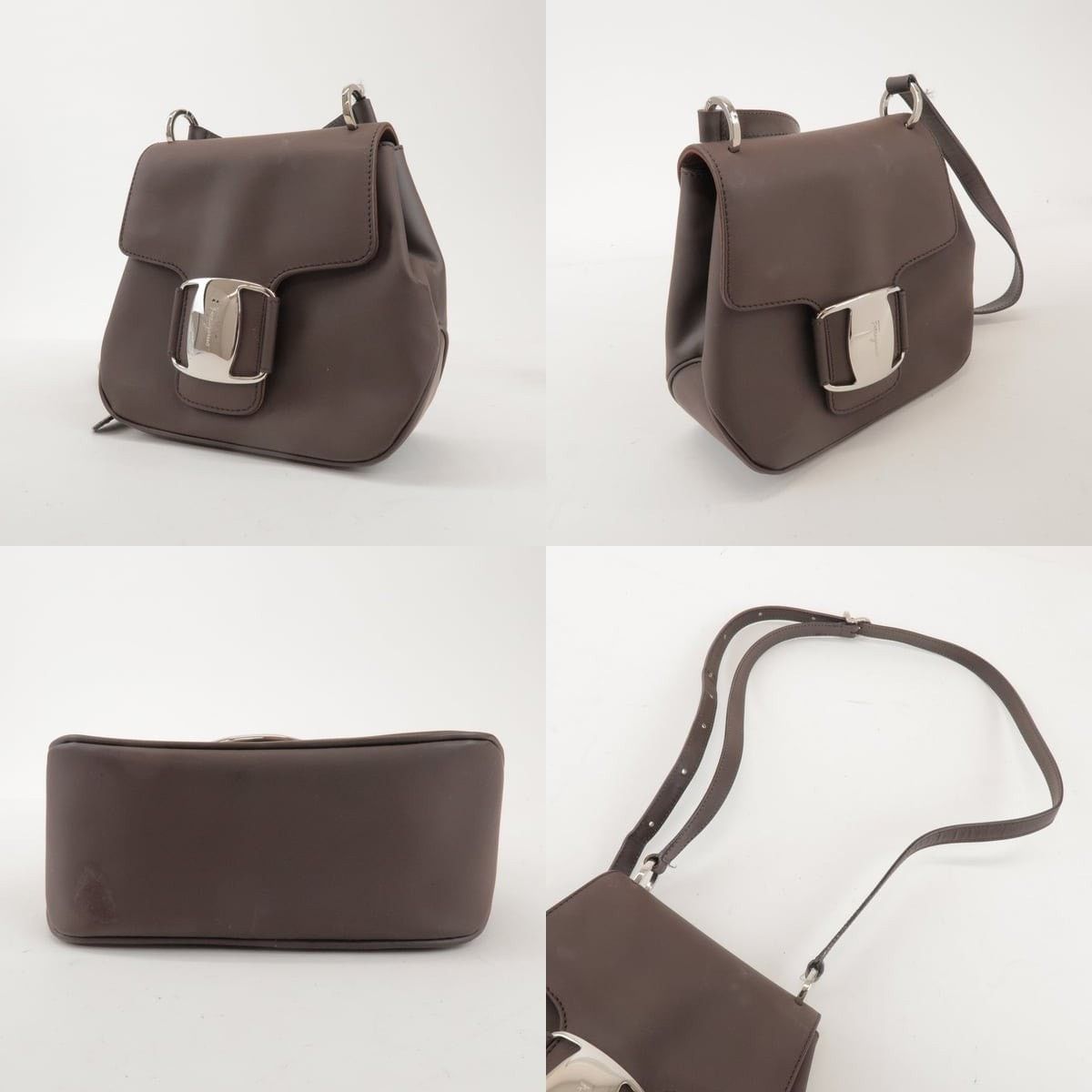 Salvatore Ferragamo Ferragamo Vara Calfskin Crossbody Bag Brown Size ONE SIZE - 3 Thumbnail