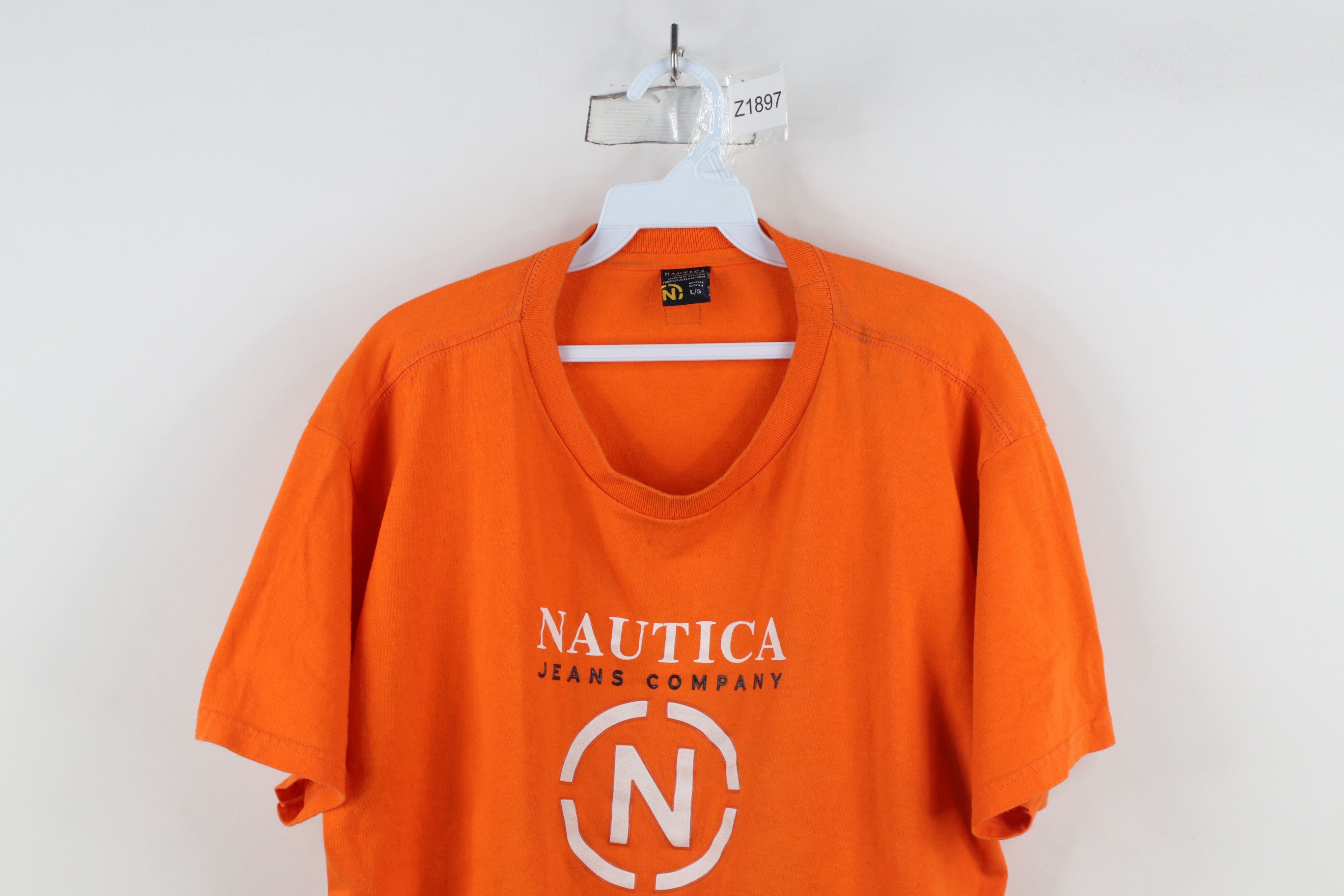 Nautica × Vintage Vintage 90s Nautica Spell Out Big Logo Short Sleeve T-Shirt Size US L / EU 52-54 / 3 - 2 Thumbnail