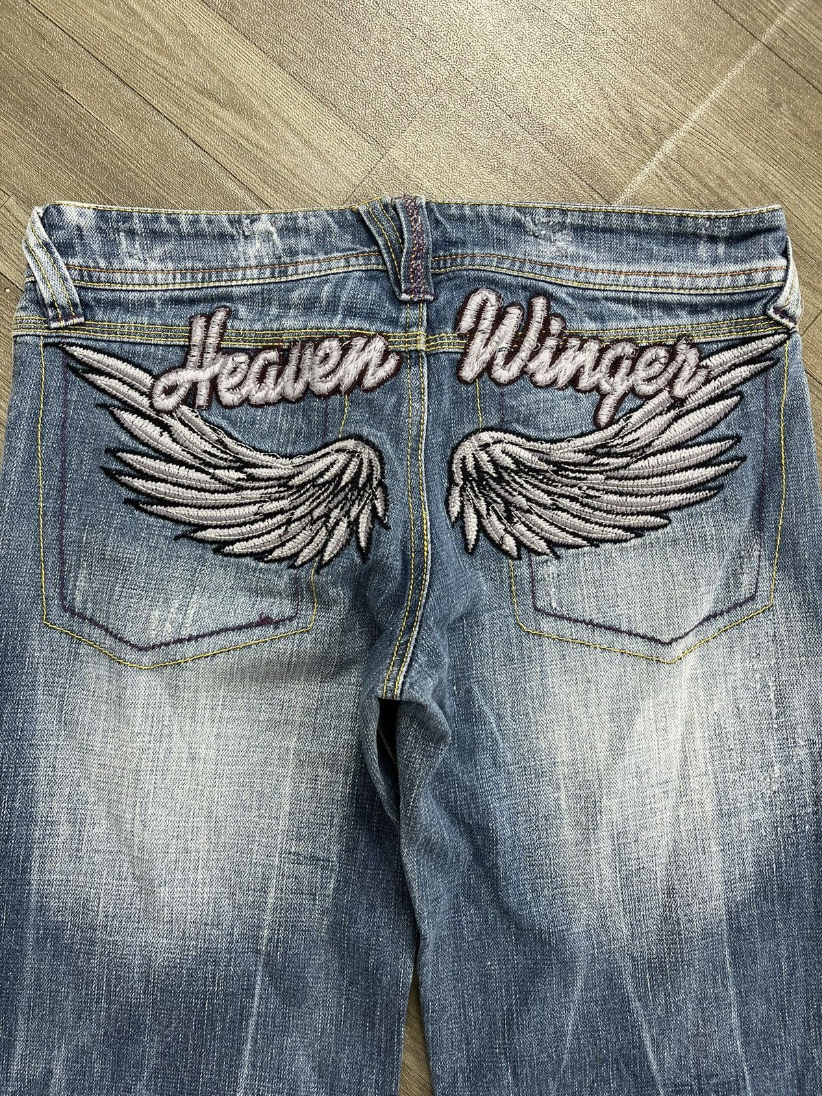 If Six Was Nine 2000s Heaven Winger Embrodiery Bootcut Lgb Style Flare Jeans Size US 30 / EU 46 - 17 Thumbnail