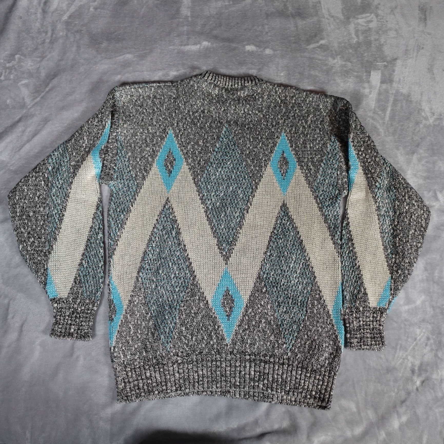 Vintage VINTAGE Ellis Island 90s Geometric Knit Sweater Mens XL Casual Heavyweight Pullover Made in USA Size US XL / EU 56 / 4 - 3 Thumbnail
