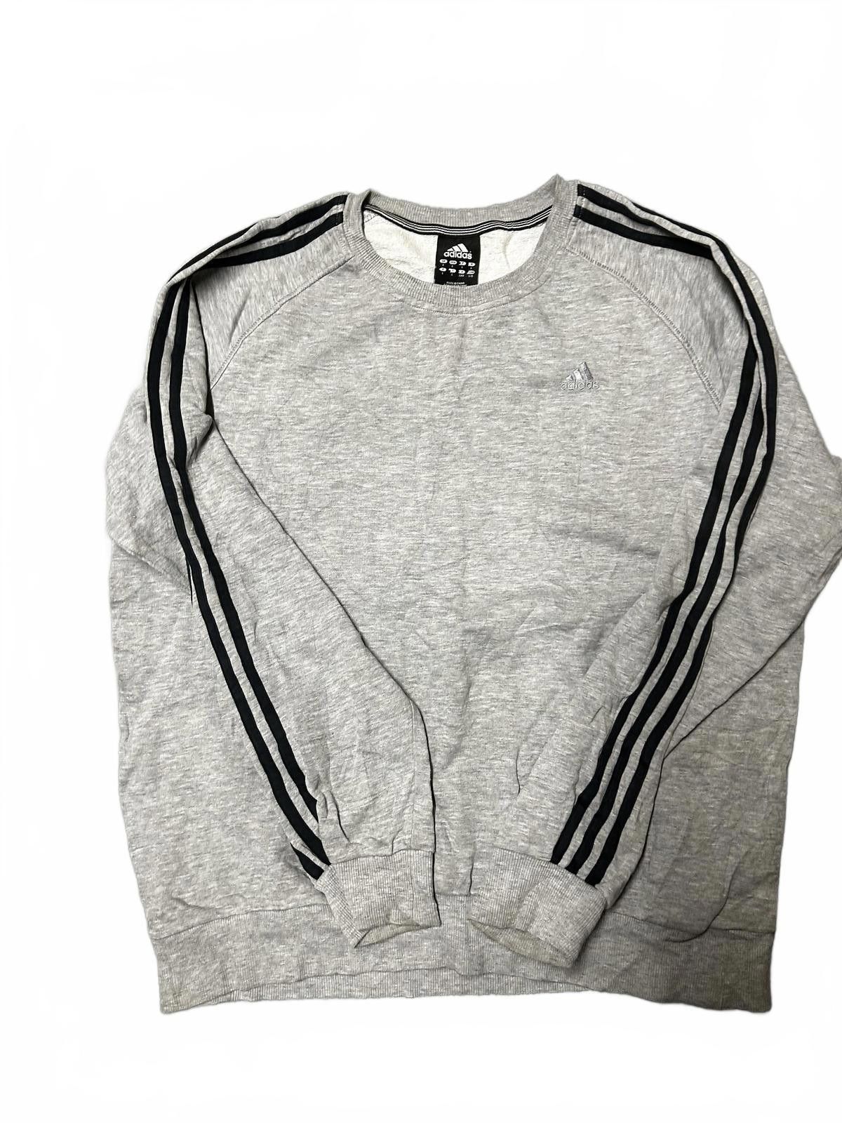 Adidas Adidas Grey Crew Neck Sweatshirt with Classic Stripes Size US L / EU 52-54 / 3 - 2 Thumbnail