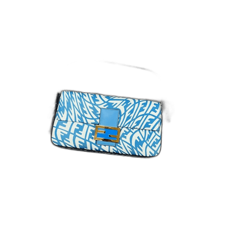 Fendi 1977 Printed Baguette Bag-2505 in Blue, Men's