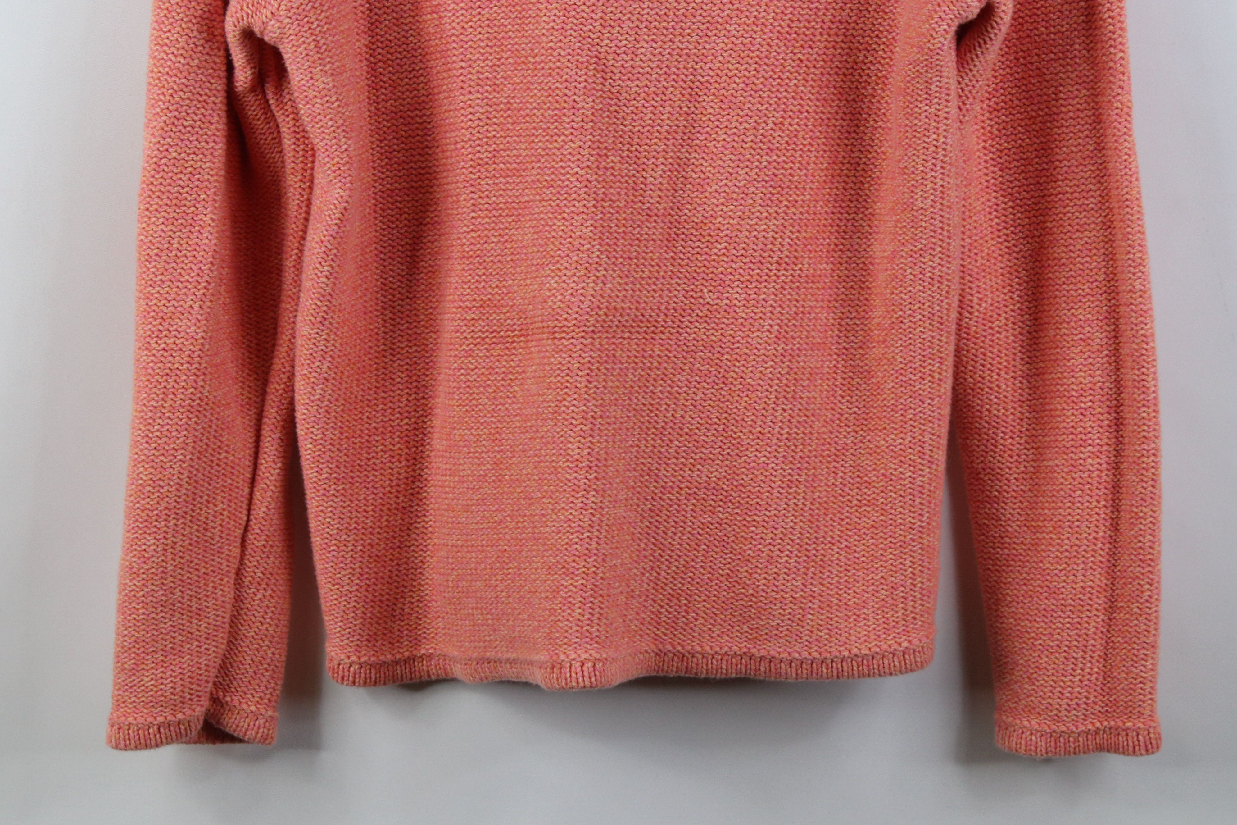 L.L. Bean Vintage Y2K LL Bean Cotton Marled Knit Sweater Orange Fleck Size M / US 6-8 / IT 42-44 - 3 Thumbnail