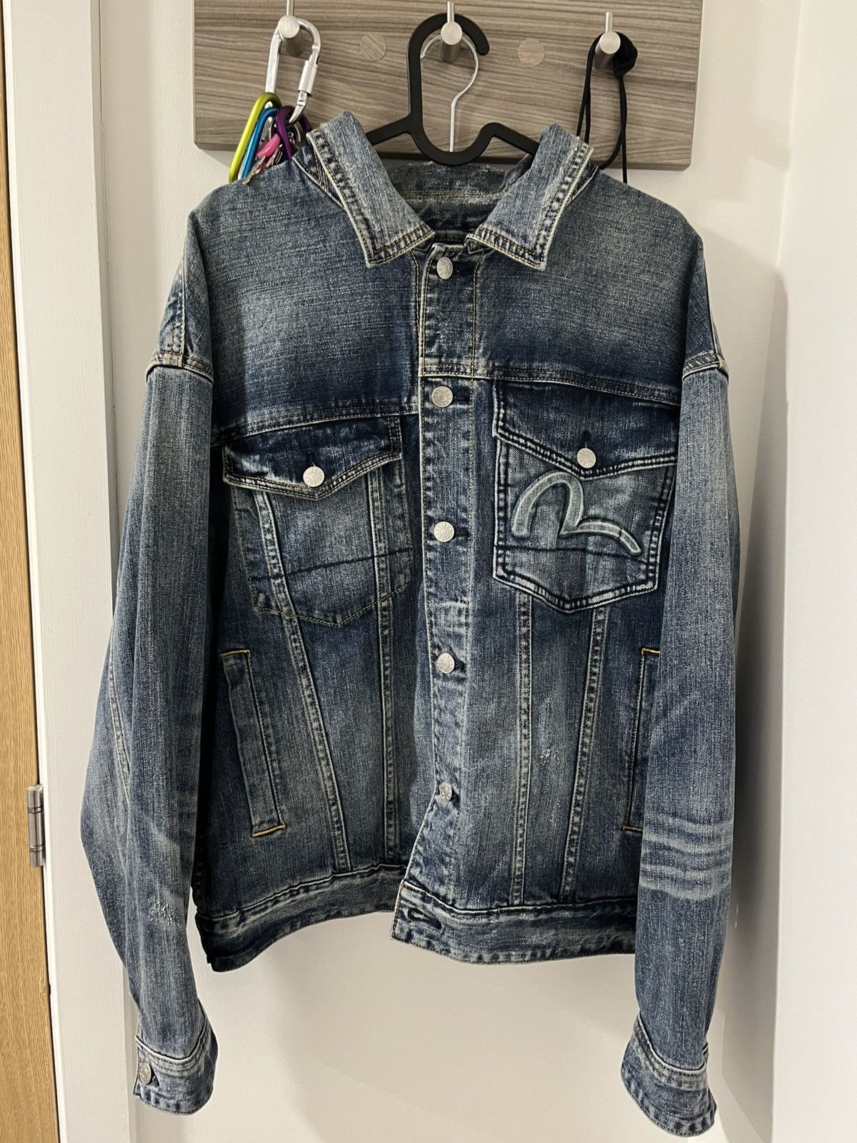 Evisu Kamon Embossed Denim Jacket