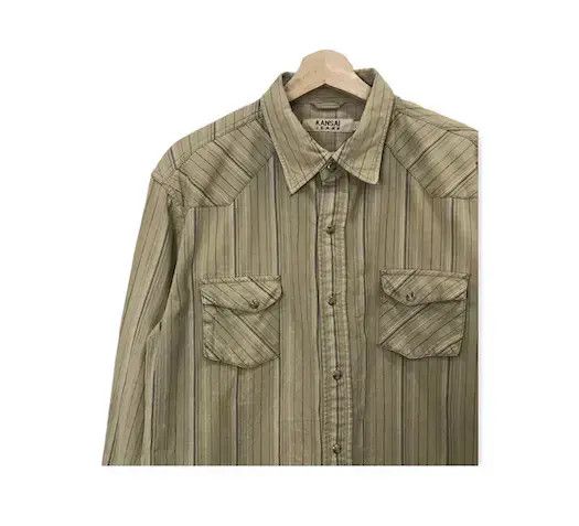 Flannel Kansai Jeans Stripe Design Flannel Shirt Size US L / EU 52-54 / 3 - 3 Thumbnail
