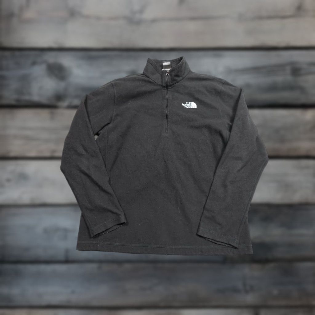 The North Face VINTAGE The North Face Sweater Men M Black Fleece Zipper Lightweight Long Sleeve High Neck Pullover Casual Shell Pattern Classic Christmas 90s Mens Size US M / EU 48-50 / 2 - 1 Thumbnail