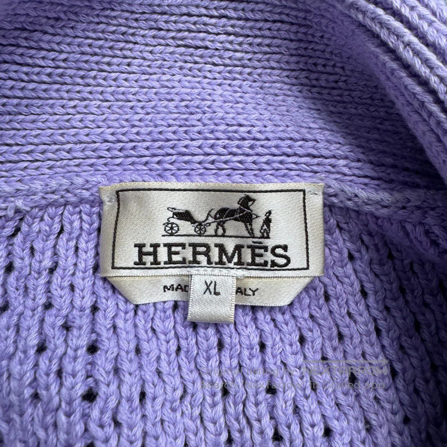 Hermes Hermes Openwork cashmere knit cardigan with mesh pattern| Size US XL / EU 56 / 4 - 4 Thumbnail