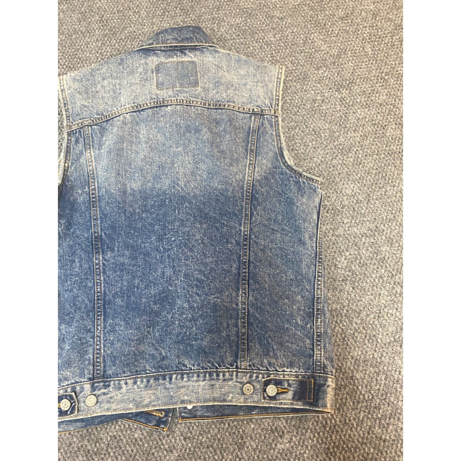 Levi's Levi's Vest Denim Blue Medium M Cotton Polyester Zipper Pockets Casual Motorcycle Jacket Men Size US 31 - 6 Thumbnail