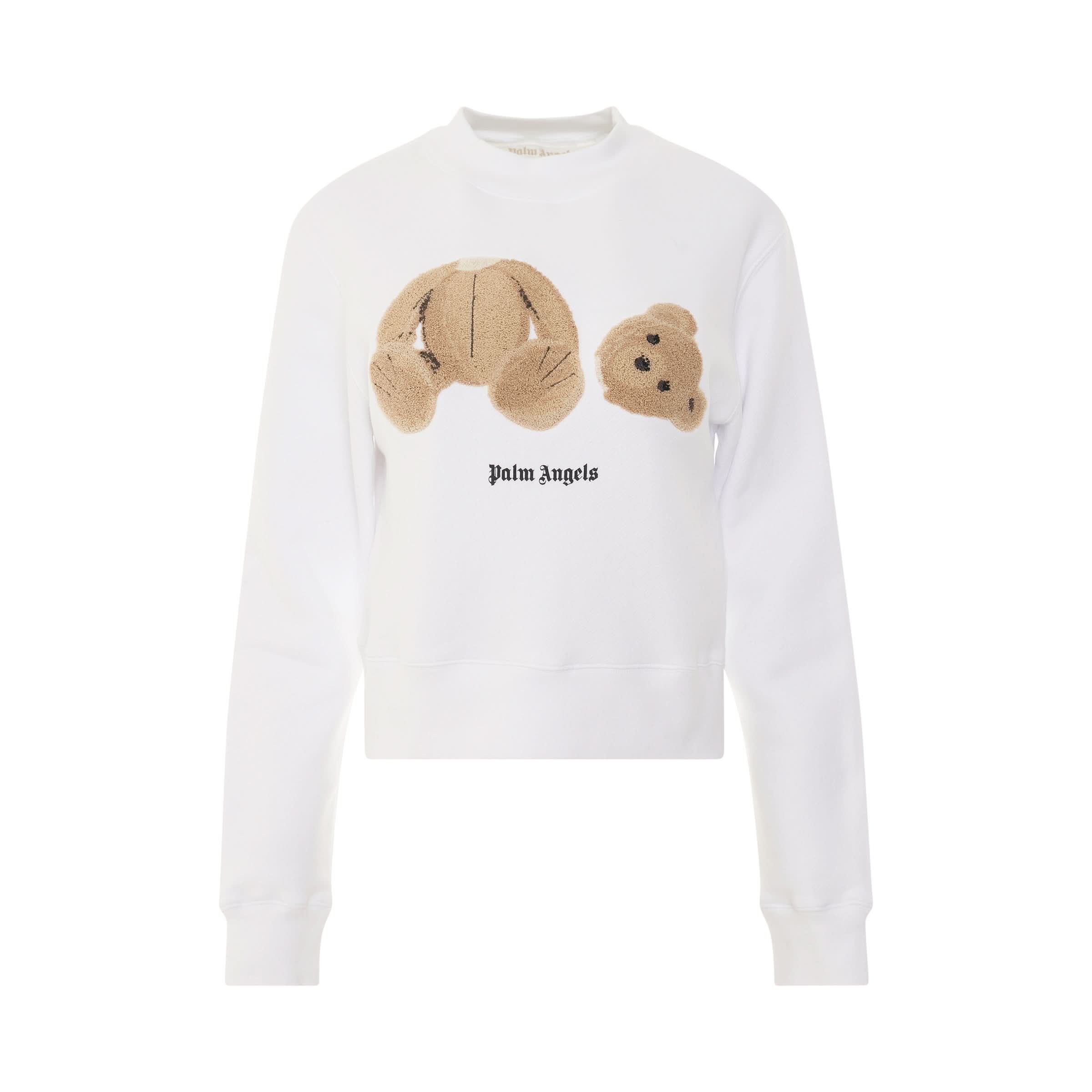 Palm Angels o1mle0425 PA Bear Fitted Crewneck Long Sleeve T-Shirt White Size XS / US 0-2 / IT 36-38 - 1 Thumbnail