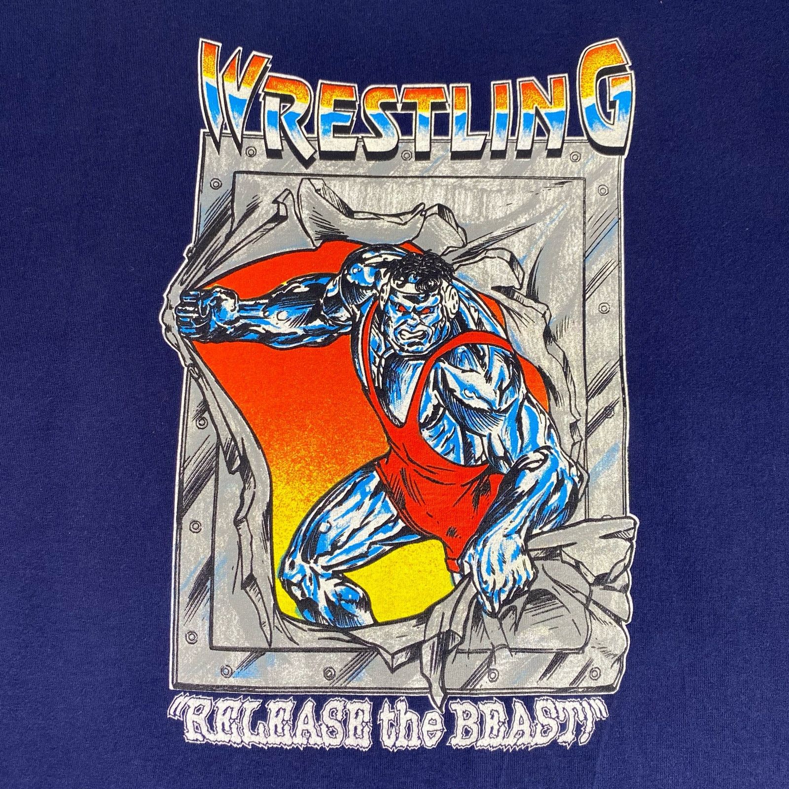 Vintage Wrestling Release The Beast T Shirt Vintage 90s Made In USA Size US XL / EU 56 / 4 - 2 Thumbnail