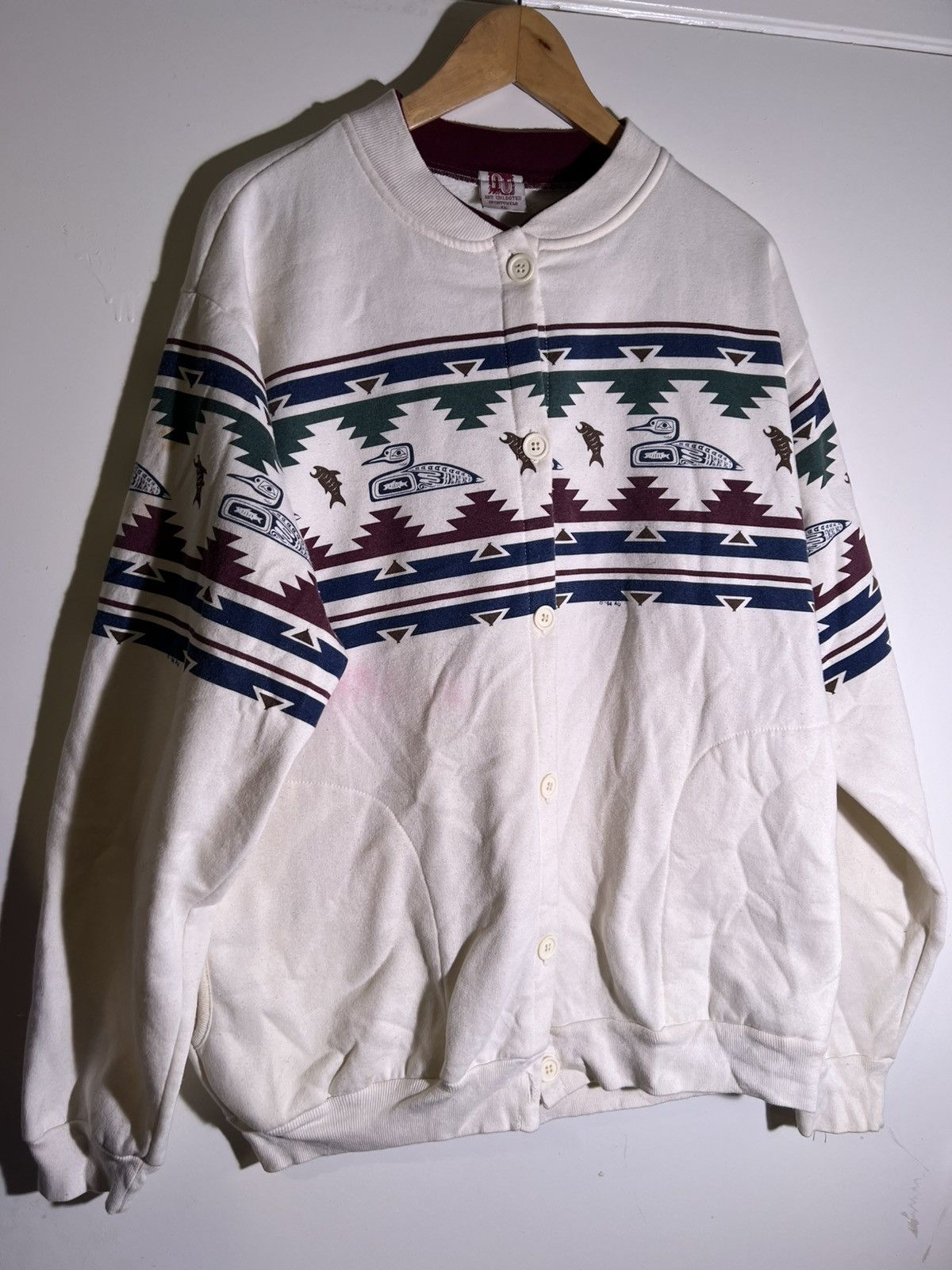 Vintage 80’s 90’s VTG Vintage Art Unlimited Retro Aztec Sweatshirt Size US XL / EU 56 / 4 - 1 Thumbnail