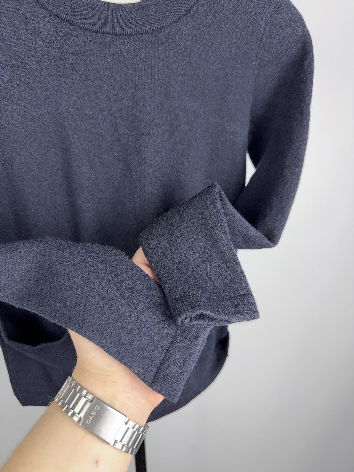 Folk Luxury Folk Knit Pocket Long Sleeve Sweater Minimal Navy Size XS / US 0-2 / IT 36-38 - 9 Thumbnail