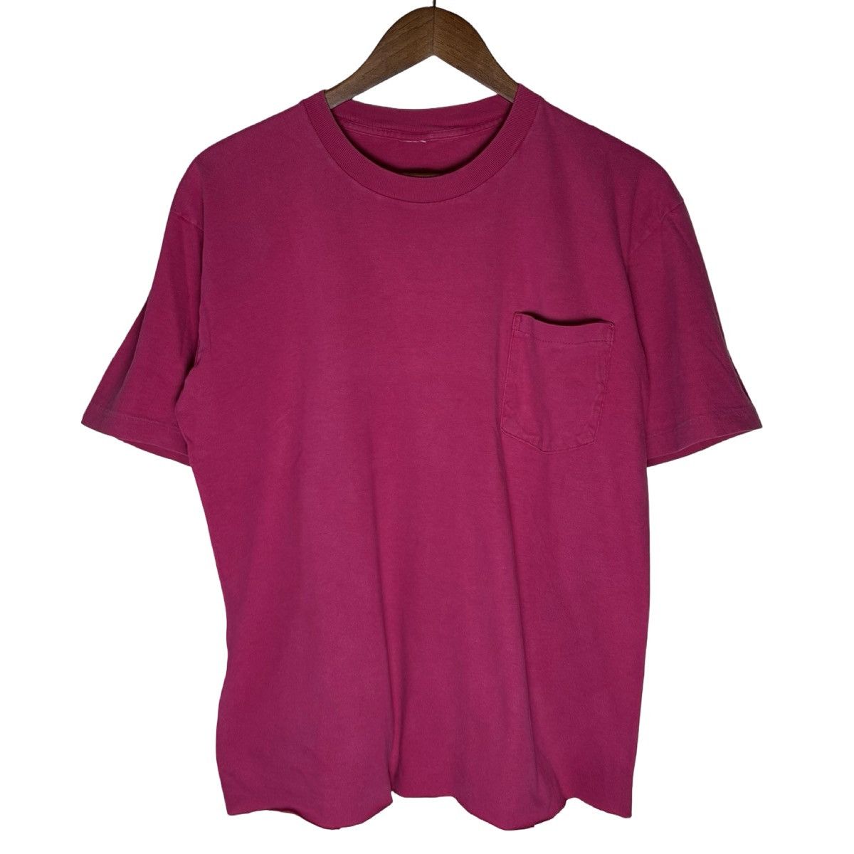 Other Vintage 80s Hanes Hot Pink Selvedge Pocket T Shirt Cropped L Size US L / EU 52-54 / 3 - 1 Thumbnail