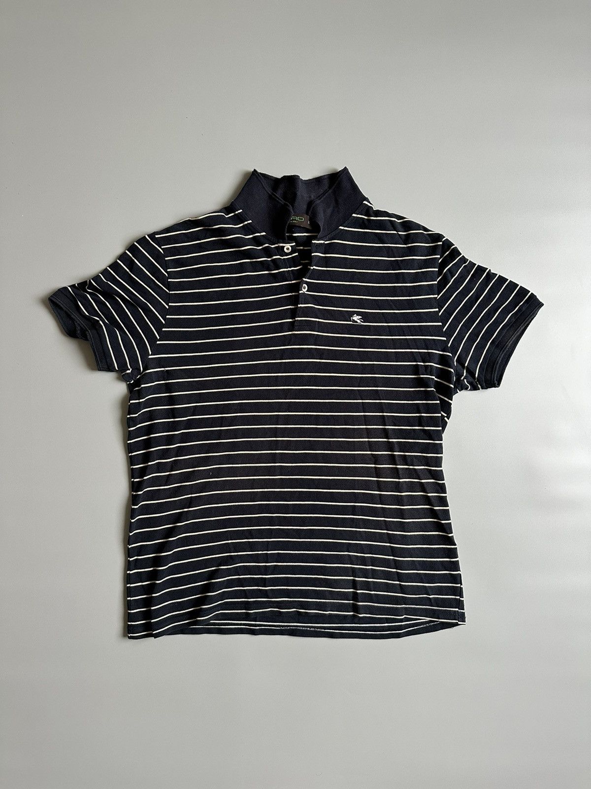 Etro Etro Milano Polo Shirt Size XL Blue Striped Made In Italy Size US XL / EU 56 / 4 - 1 Thumbnail