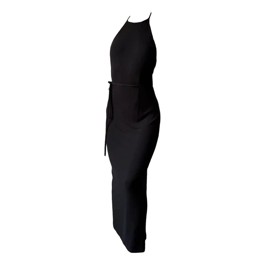 Dolce & Gabbana Dolce & Gabbana Black Wrap Halter Maxi Dress Size IT 4 Size S / US 4 / IT 40 - 2 Thumbnail