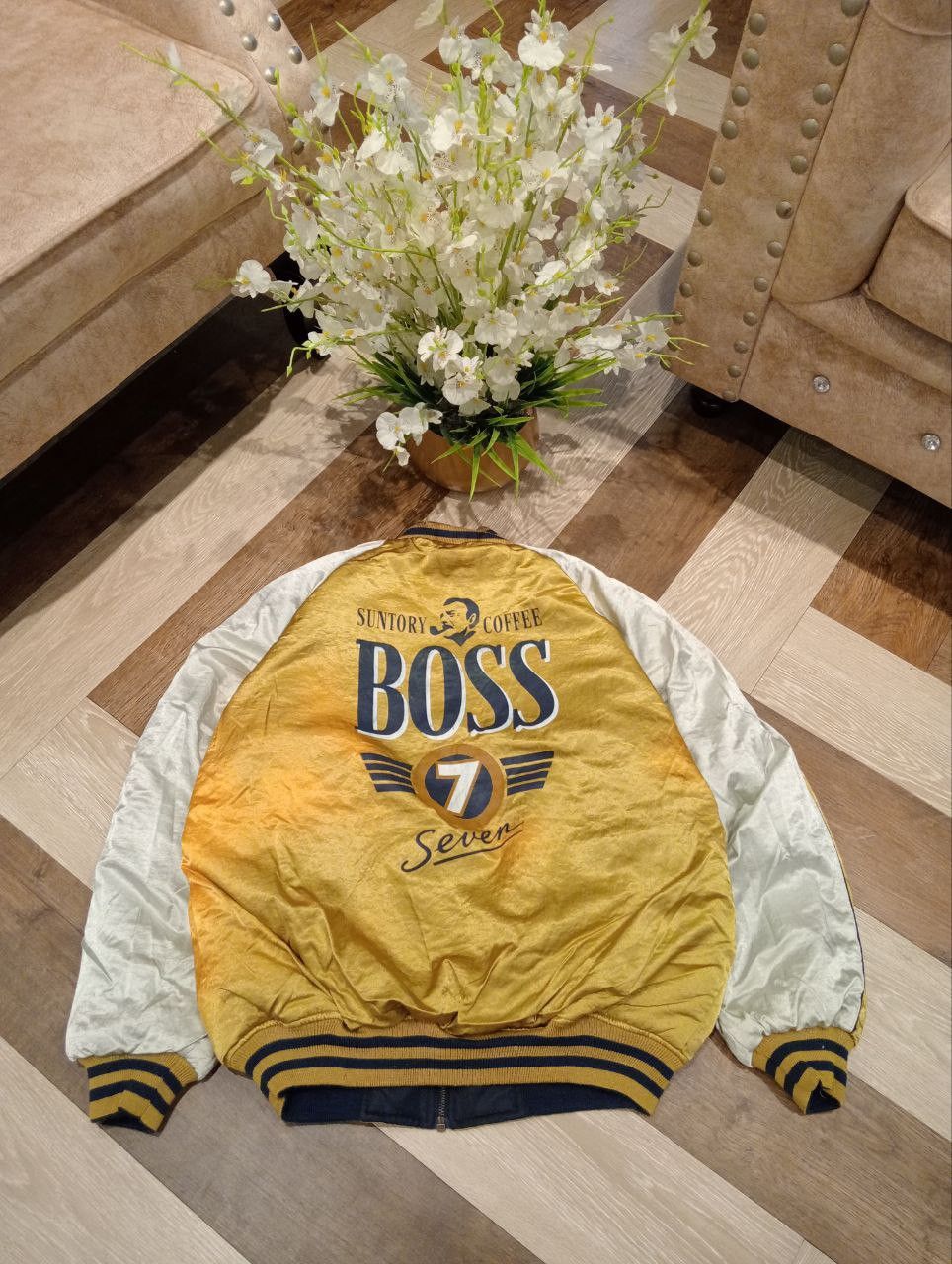 Japanese Brand VINTAGE SUNTORY BOSS COFFEE REVERSIBLE 2 WAY JACKET Size US L / EU 52-54 / 3 - 14 Thumbnail