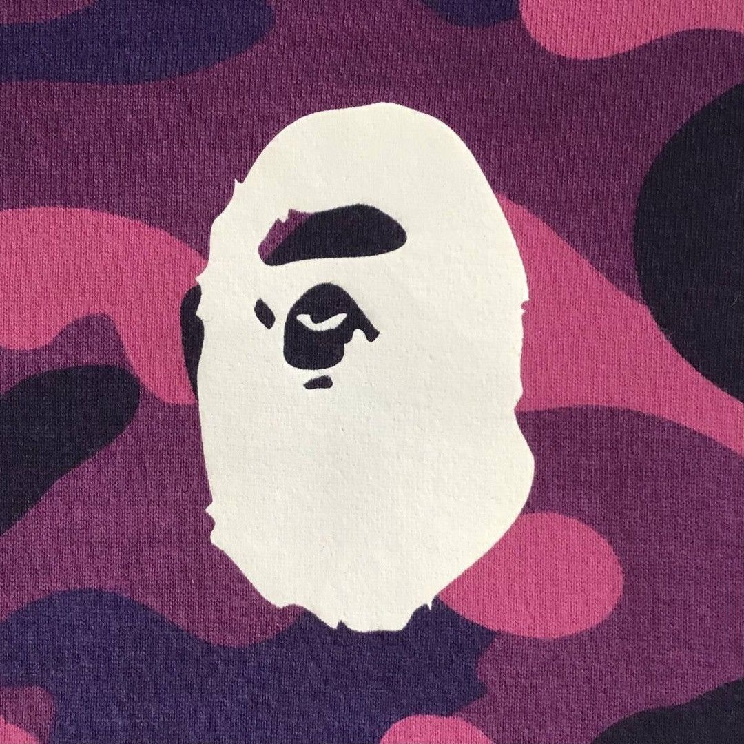 Bape Purple camo BAPE logo T-shirt a bathing ape Size US L / EU 52-54 / 3 - 4 Thumbnail