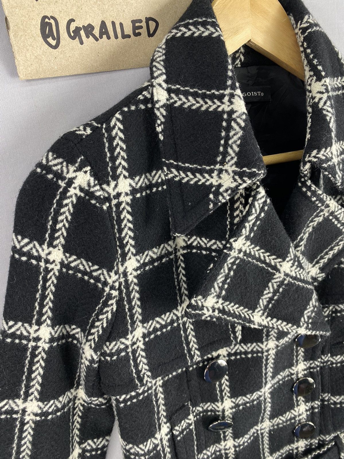Designer Y2K Double Collar Button Up Jacket By Egoist Size XXS / US 00 / IT 34 - 2 Thumbnail