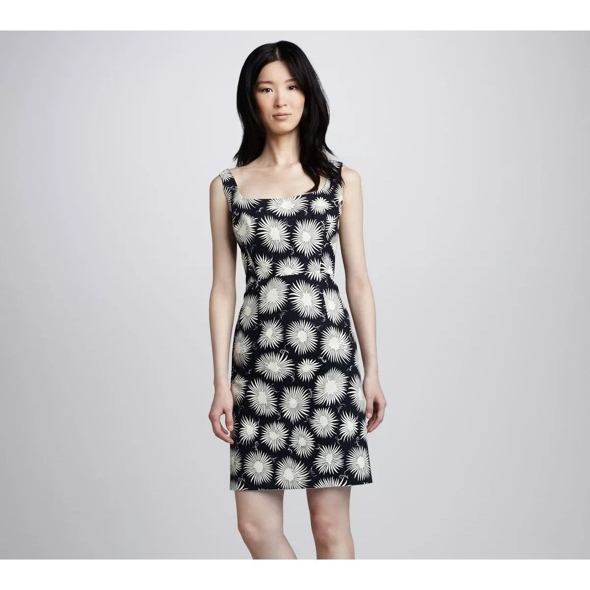Milly New York Sleeveless Sheath Cotton Dress Floral Print