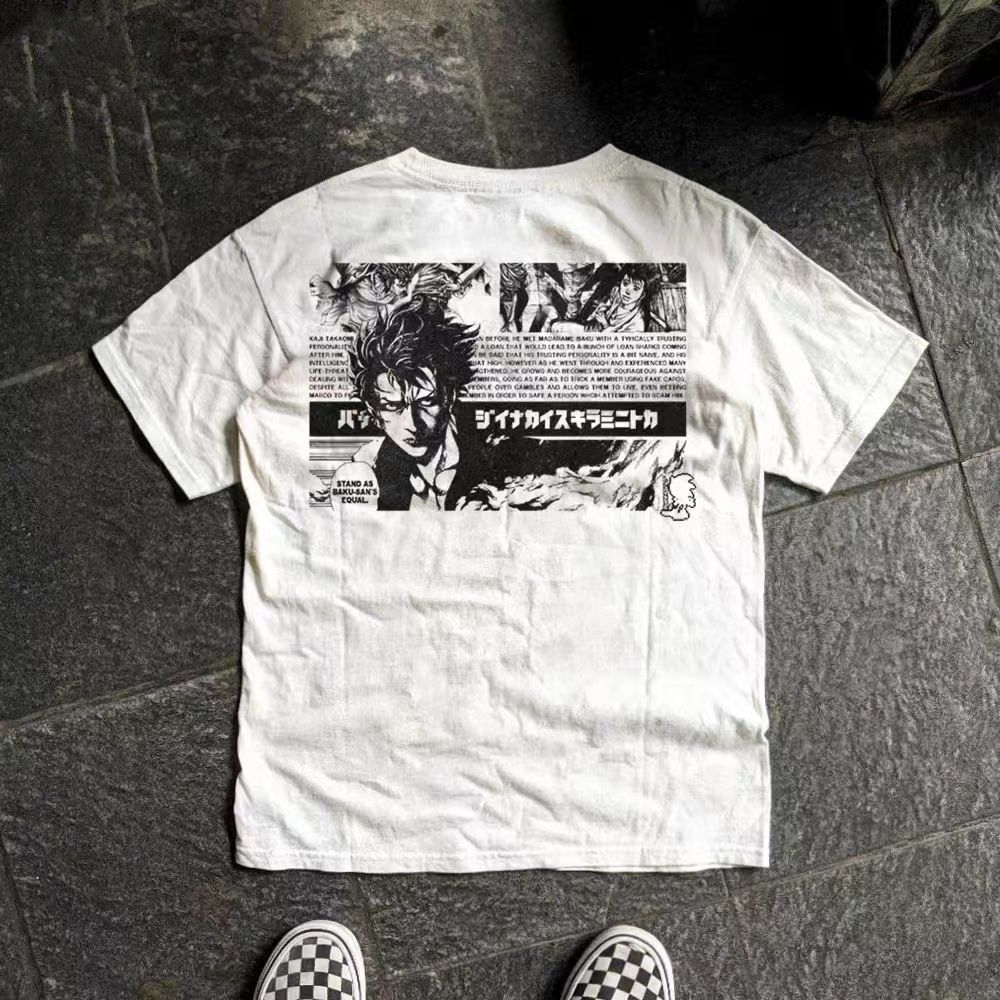 Vintage White Washed Vintage Anime Print Cotton T-Shirt Size US M / EU 48-50 / 2 - 1 Thumbnail