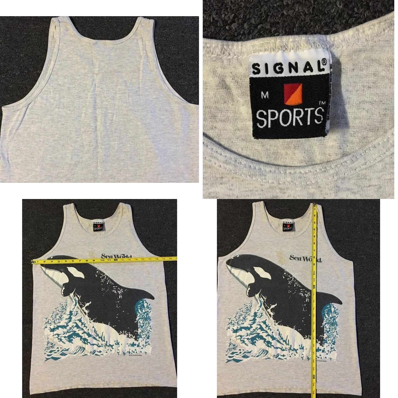 Vintage VINTAGE Sea World Shamu Faded Tank Top Gray S Shirt Men Small Grunge 90s Animals Beach Surf USA Size US S / EU 44-46 / 1 - 8 Thumbnail