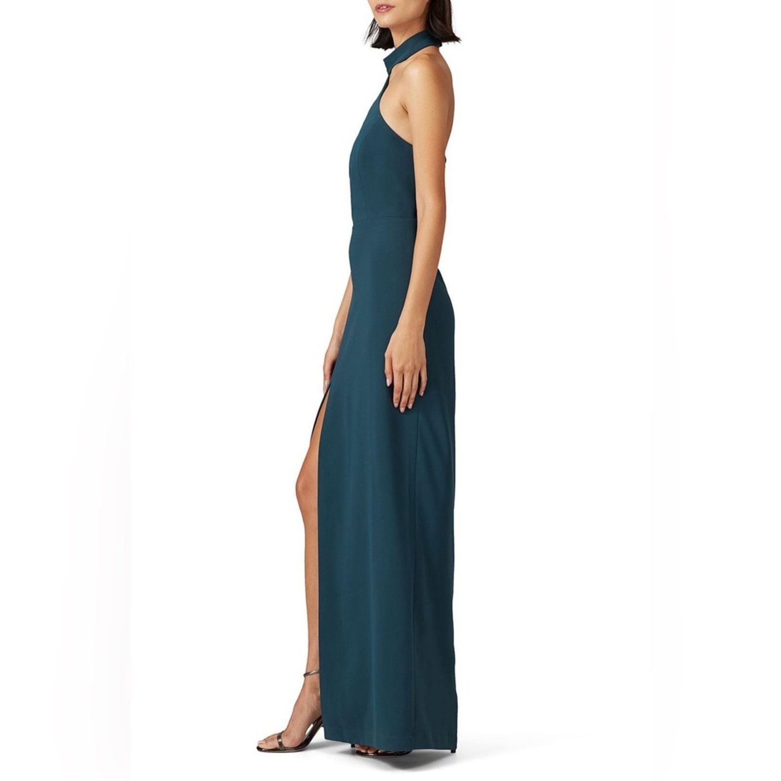 Amanda Uprichard Amanda Uprichard Sz Small Queen Green Crepe Maxi Gown Dress Size S / US 4 / IT 40 - 2 Thumbnail