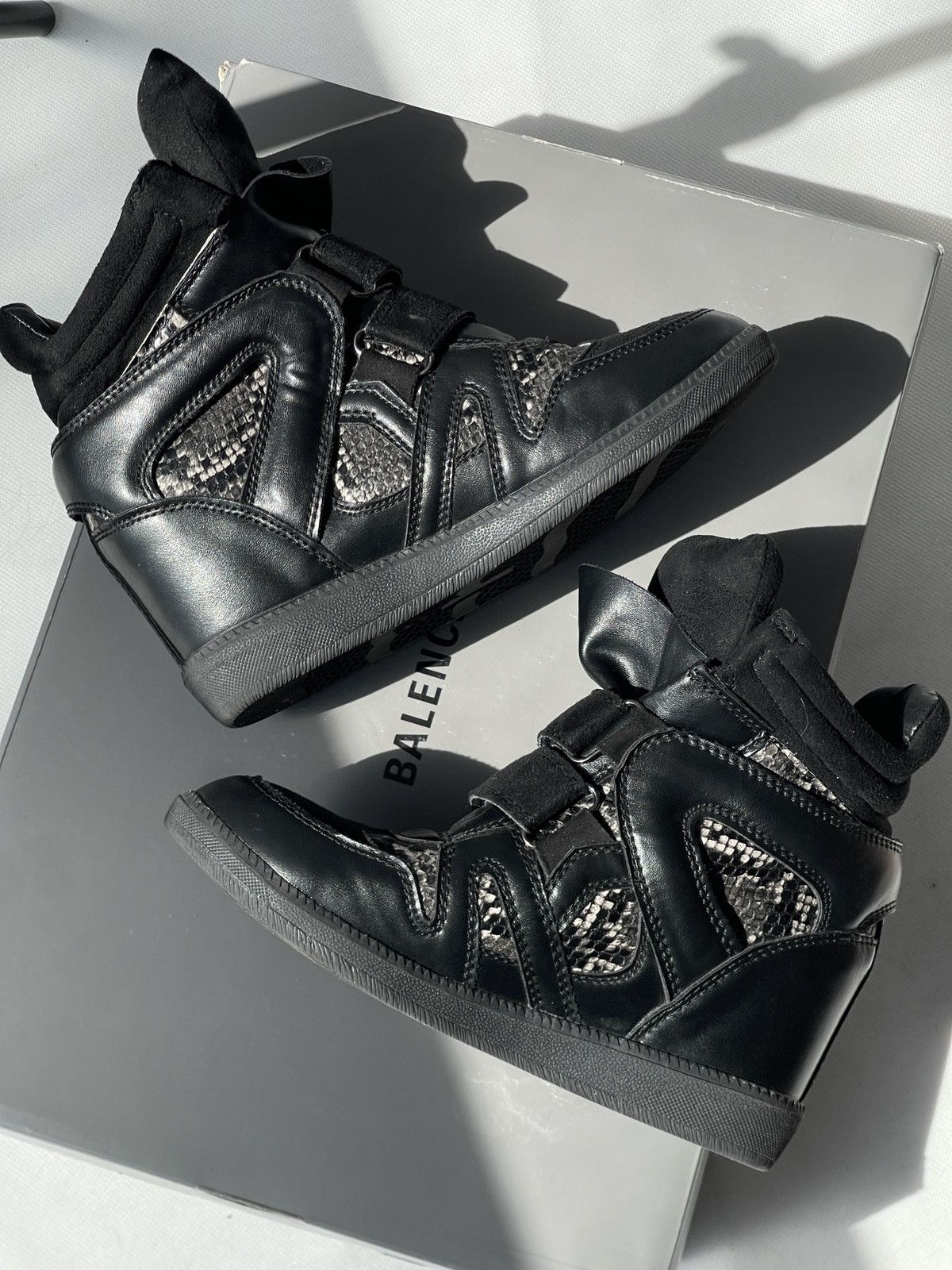Japanese Brand Y2K Isabel Marant Style Sneakers Black Platform Avant-Garde Size US 7 / IT 37 - 6 Thumbnail