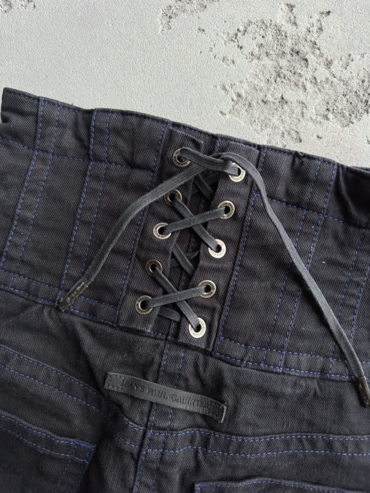Jean Paul Gaultier Jean Paul Gaultier Jeans Black Denim Corset Mini Skirt S Size 28" / US 6 / IT 42 - 4 Thumbnail