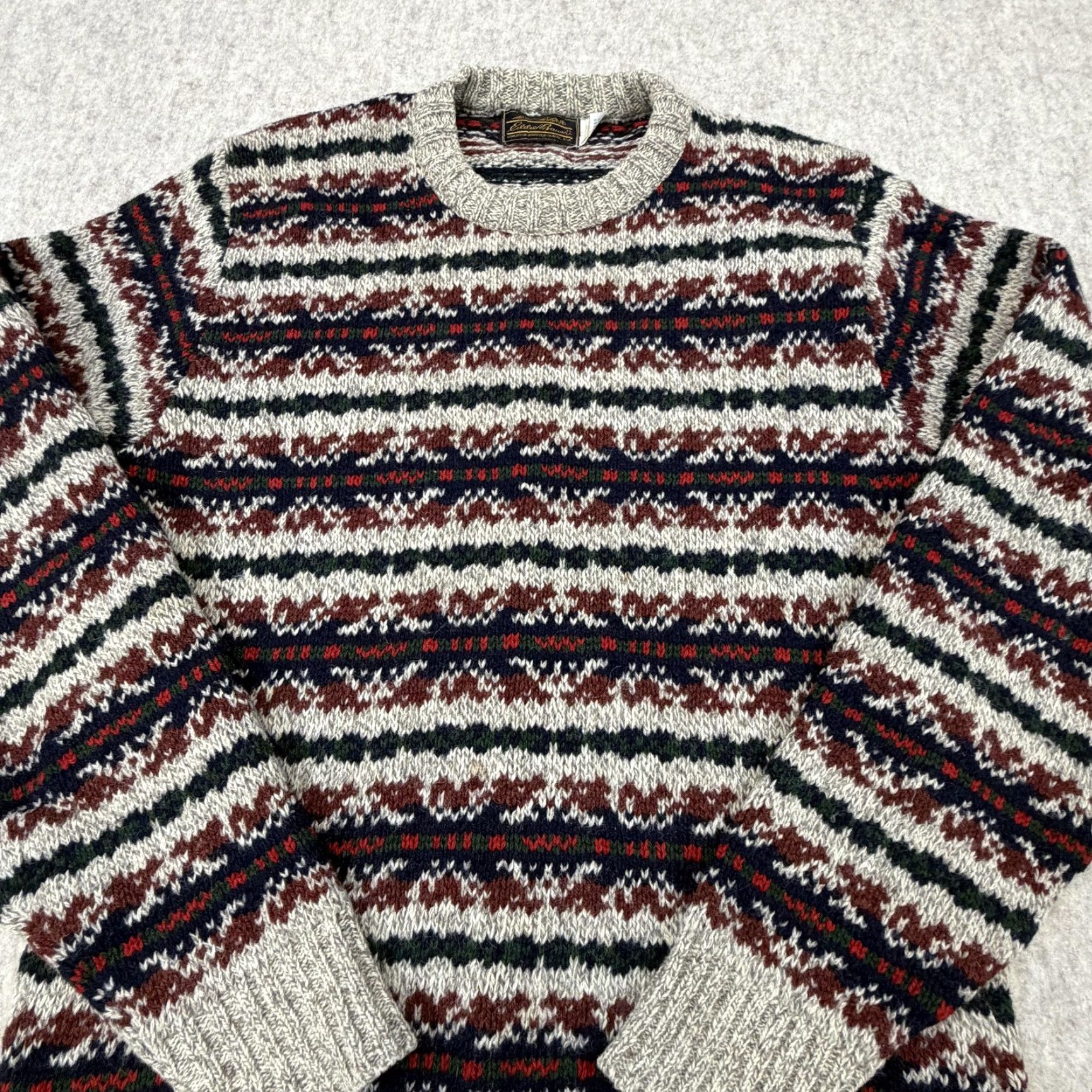 Eddie Bauer VINTAGE Eddie Bauer Sweater Mens Large Ragg Wool Fair Isle Knit Made USA 90s Shortlist Size US L / EU 52-54 / 3 - 5 Thumbnail