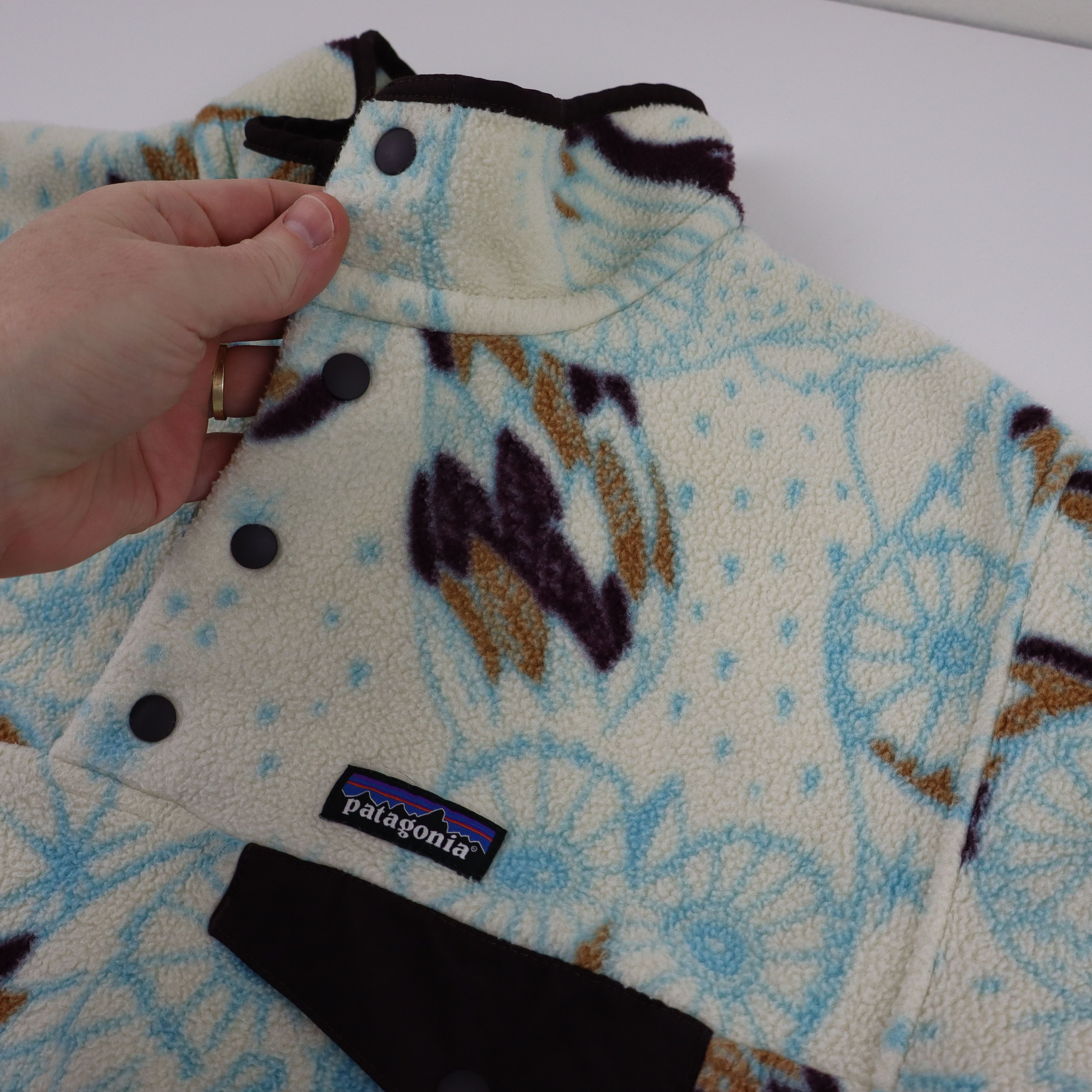 Patagonia × Vintage Patagonia Rare Owl Print All Over Fleece Snap-T Pullover Size US L / EU 52-54 / 3 - 5 Thumbnail