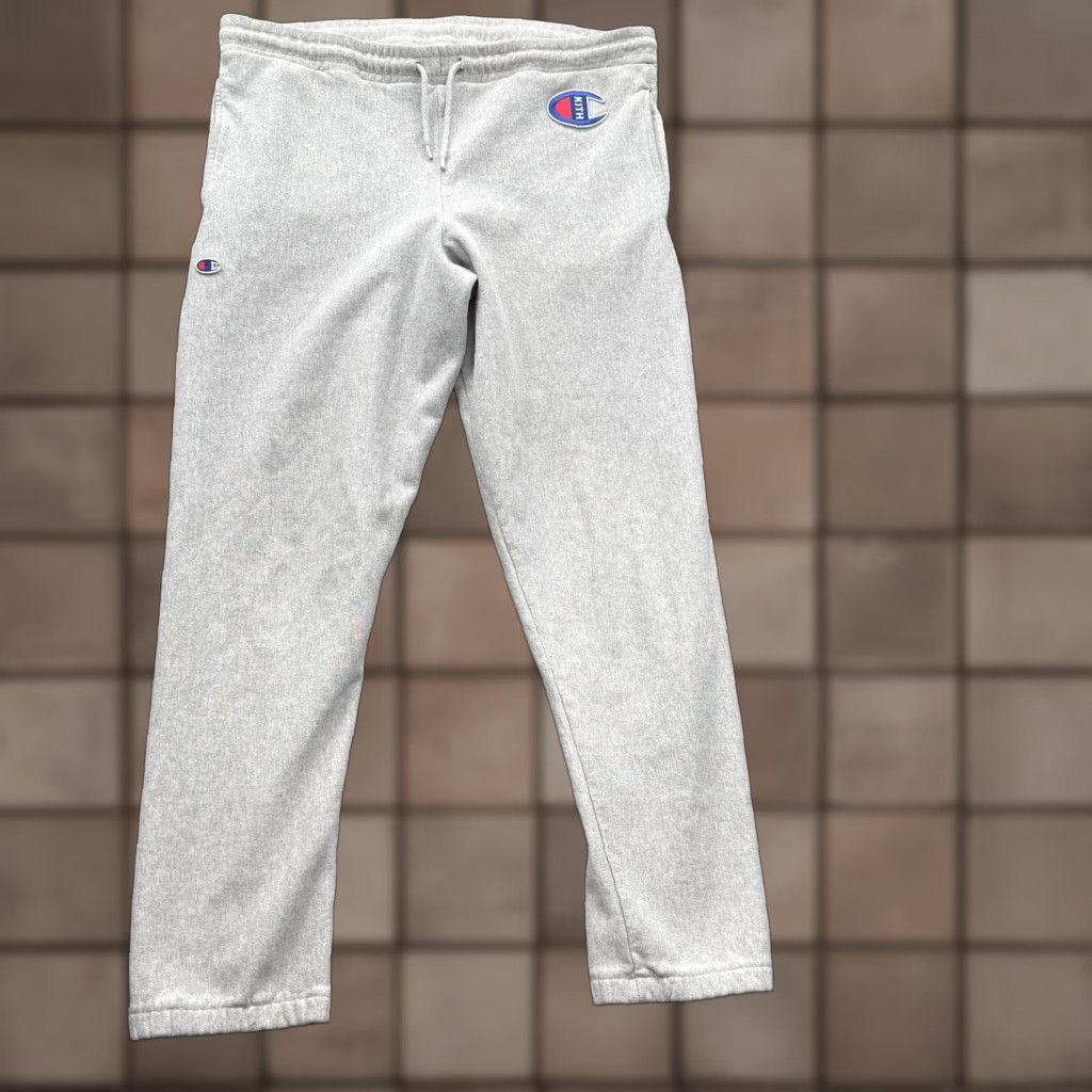Champion Champion X Kith Sweatpants Mens Medium Gray Reverse Weave Jogger Slim Tapered Pants Casual Activewear Size US 31 - 1 Thumbnail