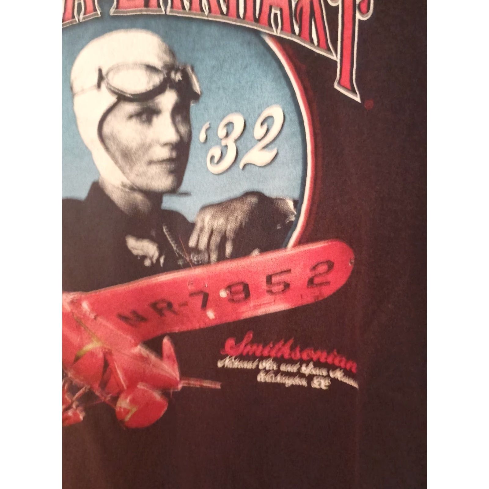 American Apparel VINTAGE American Apparel Ladies T-shirt Amelia Earhart USA Size L Blue Women Size L / US 10 / IT 46 - 3 Thumbnail