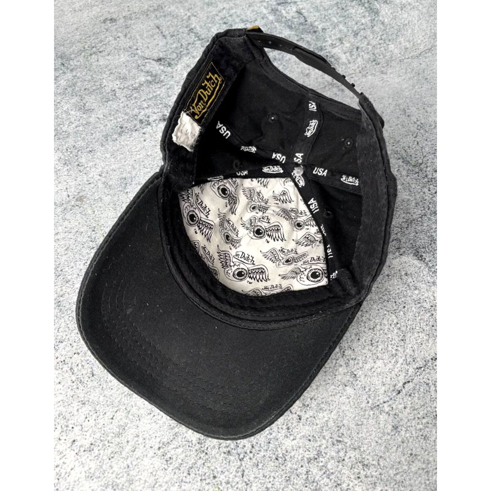 Von Dutch Von Dutch Hat One Size Black Cotton Knit Adjustable Trucker Hat 90s Mens Men’s Vintage No Size ONE SIZE - 6 Thumbnail