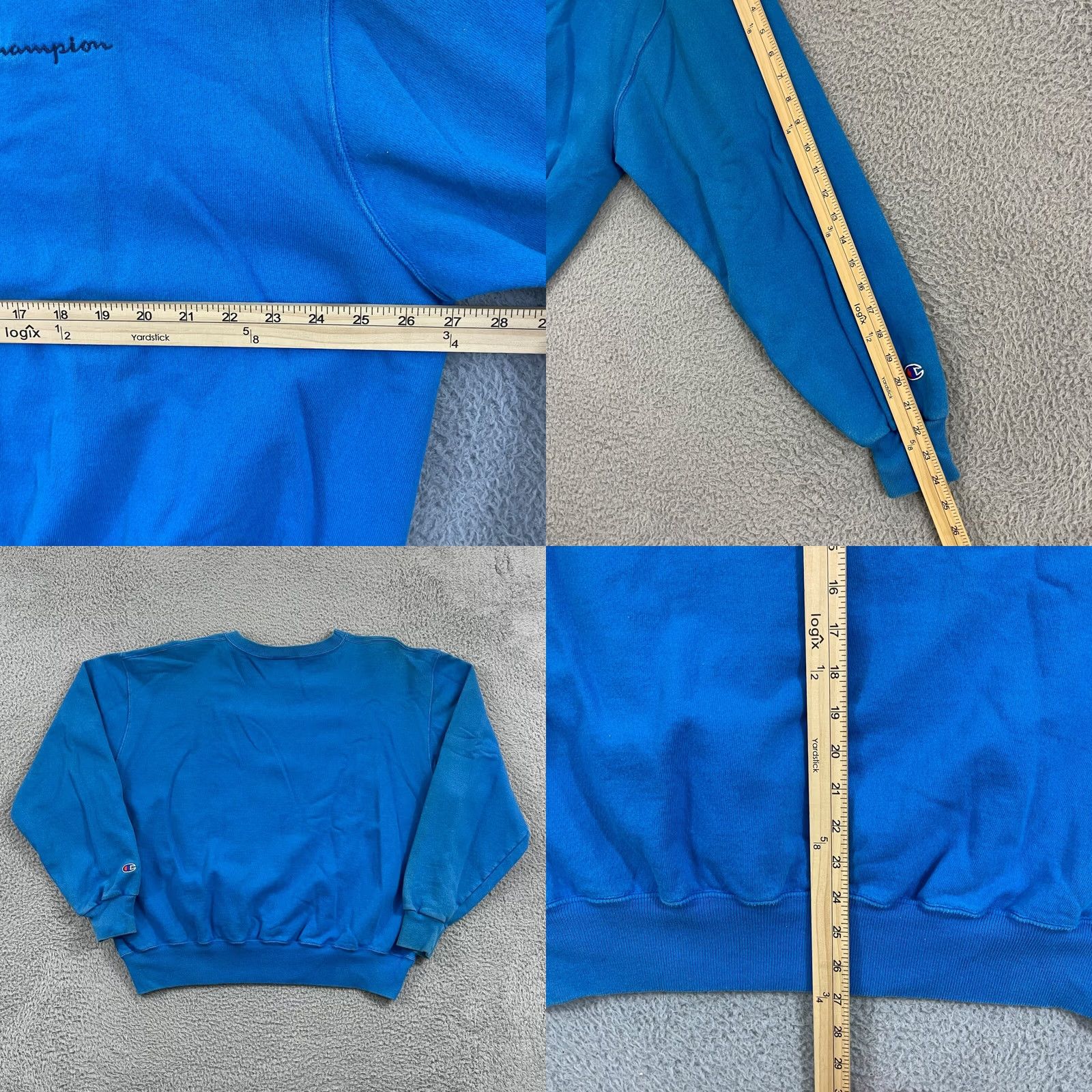 Champion VINTAGE Champion Sweatshirt Adult 2XL Blue Spell Out 90s Pullover Sport Athletic Shirt? Size US XXL / EU 58 / 5 - 8 Thumbnail