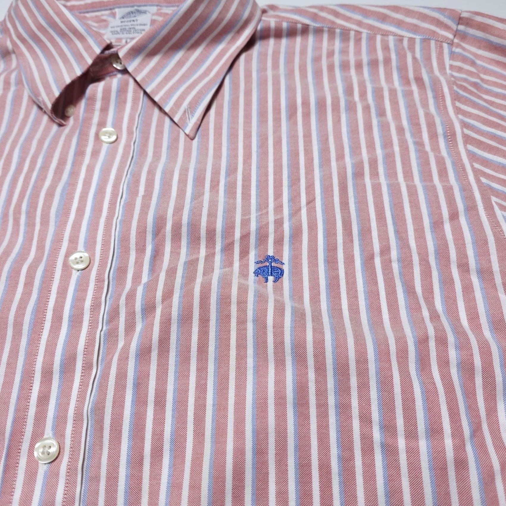 Brooks Brothers Brooks Brothers Regent 1818 Shirt XL Pink Cotton Striped Non Iron Button Up Men Size US XL / EU 56 / 4 - 4 Thumbnail