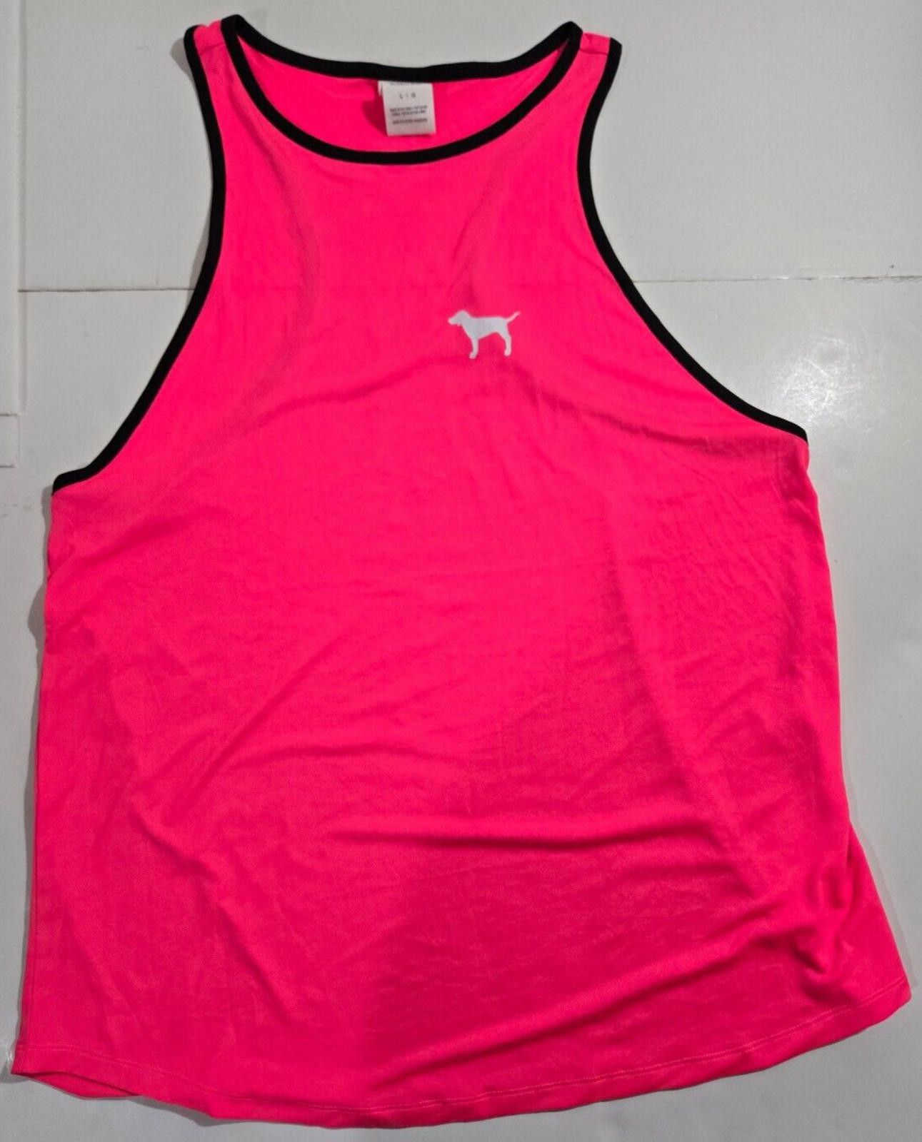Designer Victoria's Secret Pink Racerback Tank Top Dog Polyester NWOT Size L / US 10 / IT 46 - 2 Thumbnail