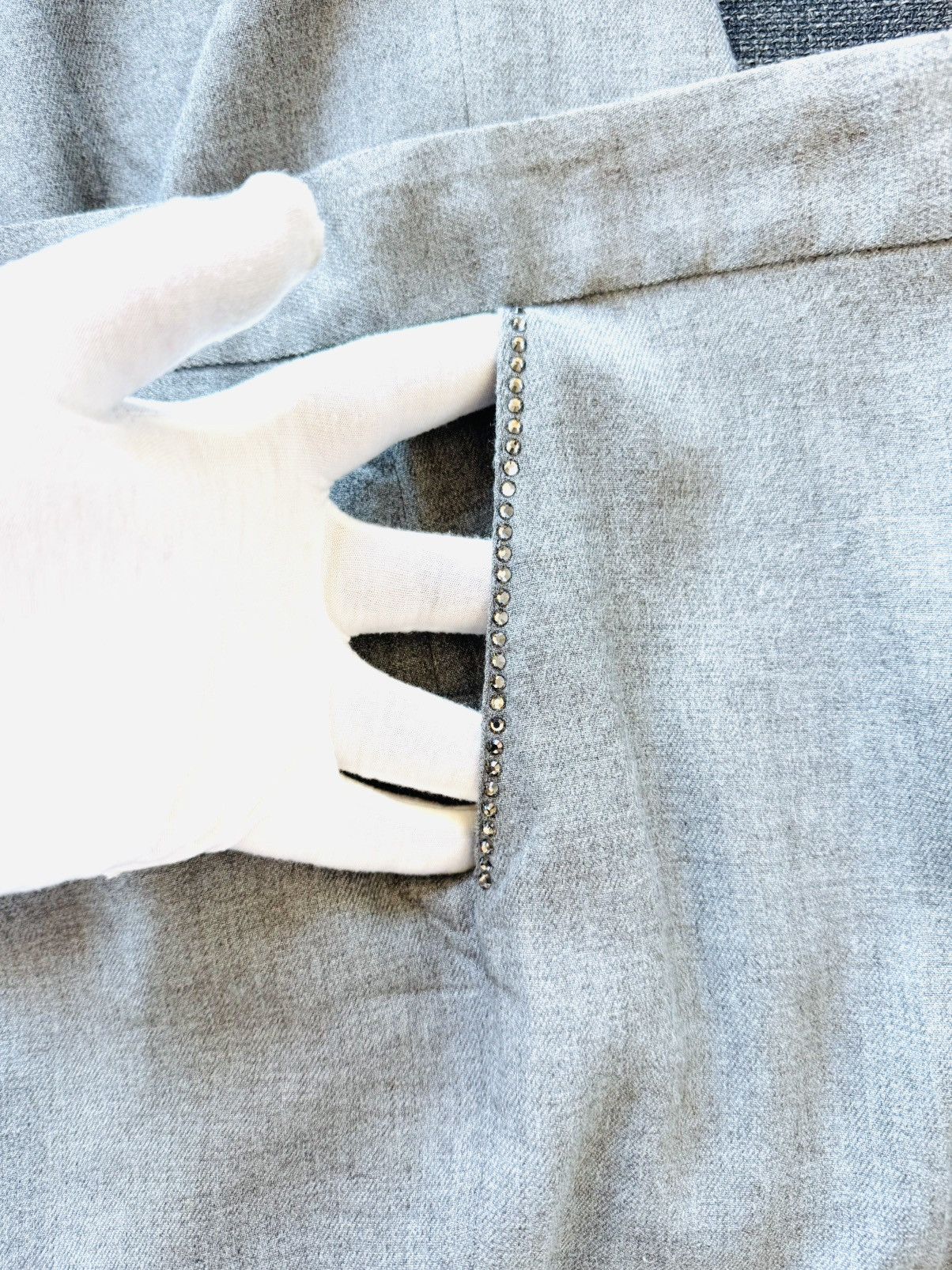 Blumarine Bluegirl by Blumarine crust trim cuffed gray trousers 42 Size 28" / US 6 / IT 42 - 6 Thumbnail