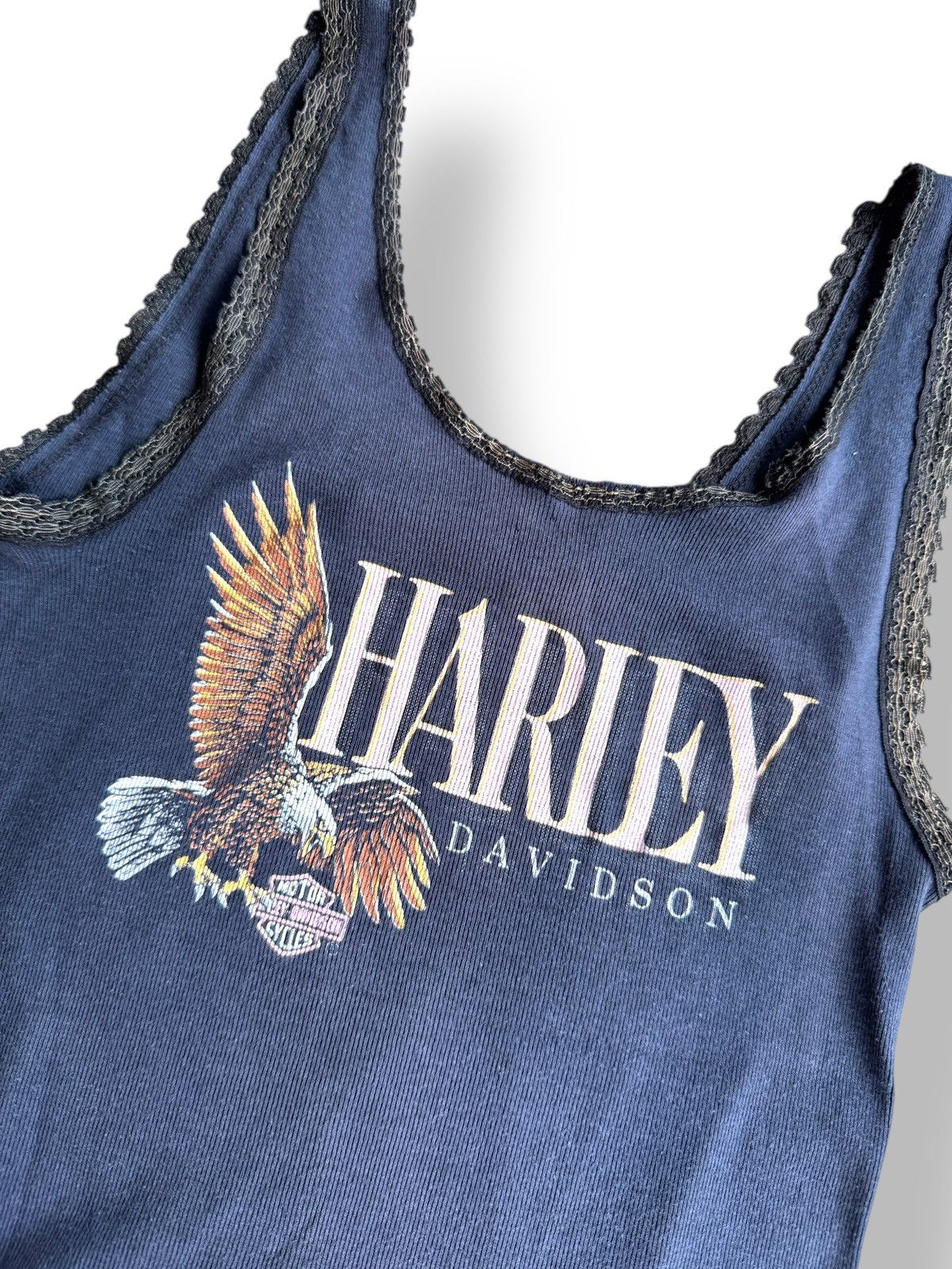 Harley Davidson × Vintage *RARE* VINTAGE 80s 3D EMBLEM HARLEY DAVIDSON TANK TOP Size M / US 6-8 / IT 42-44 - 4 Thumbnail