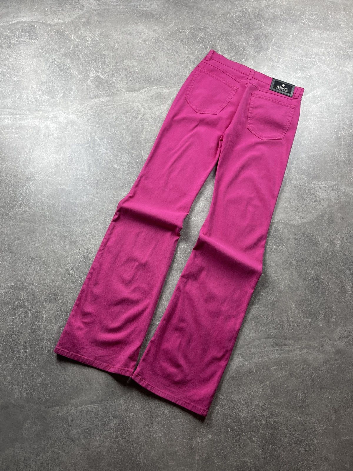 Versace Jeans Couture Vintage Versace Jeans Couture Y2K Fuchsia Flared Pants Size 30" / US 8 / IT 44 - 1 Thumbnail